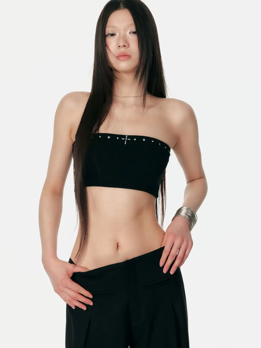 4 Muggle | Cross Studded Colorblock Bustier