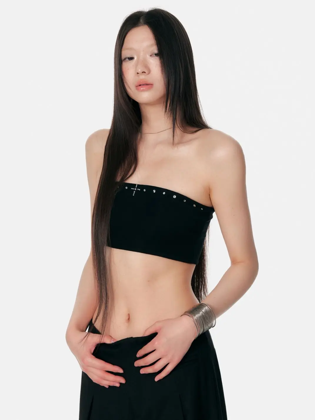 4 Muggle | Cross Studded Colorblock Bustier
