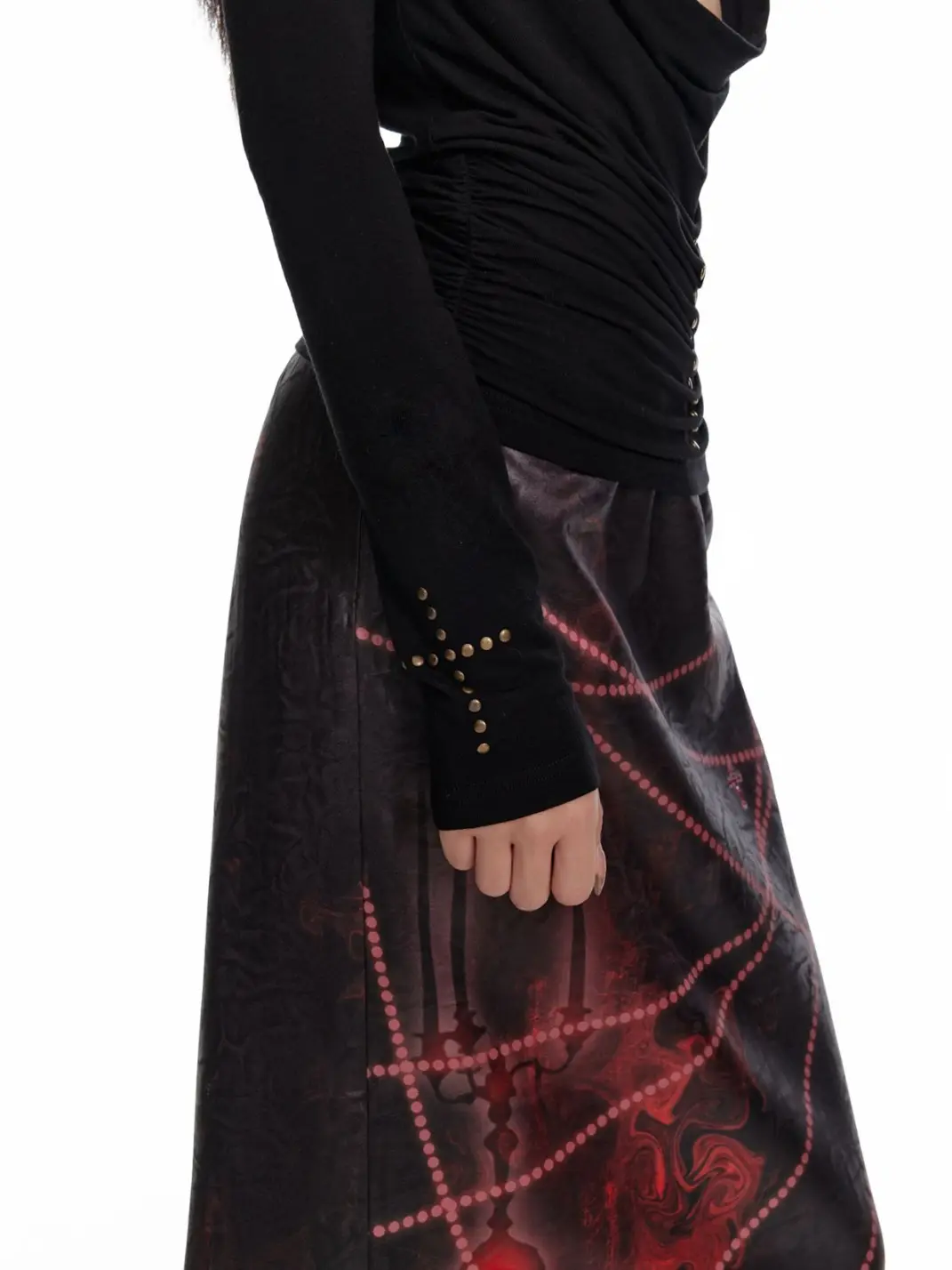 4 Muggle | Cross Studded Knit Bustier Set
