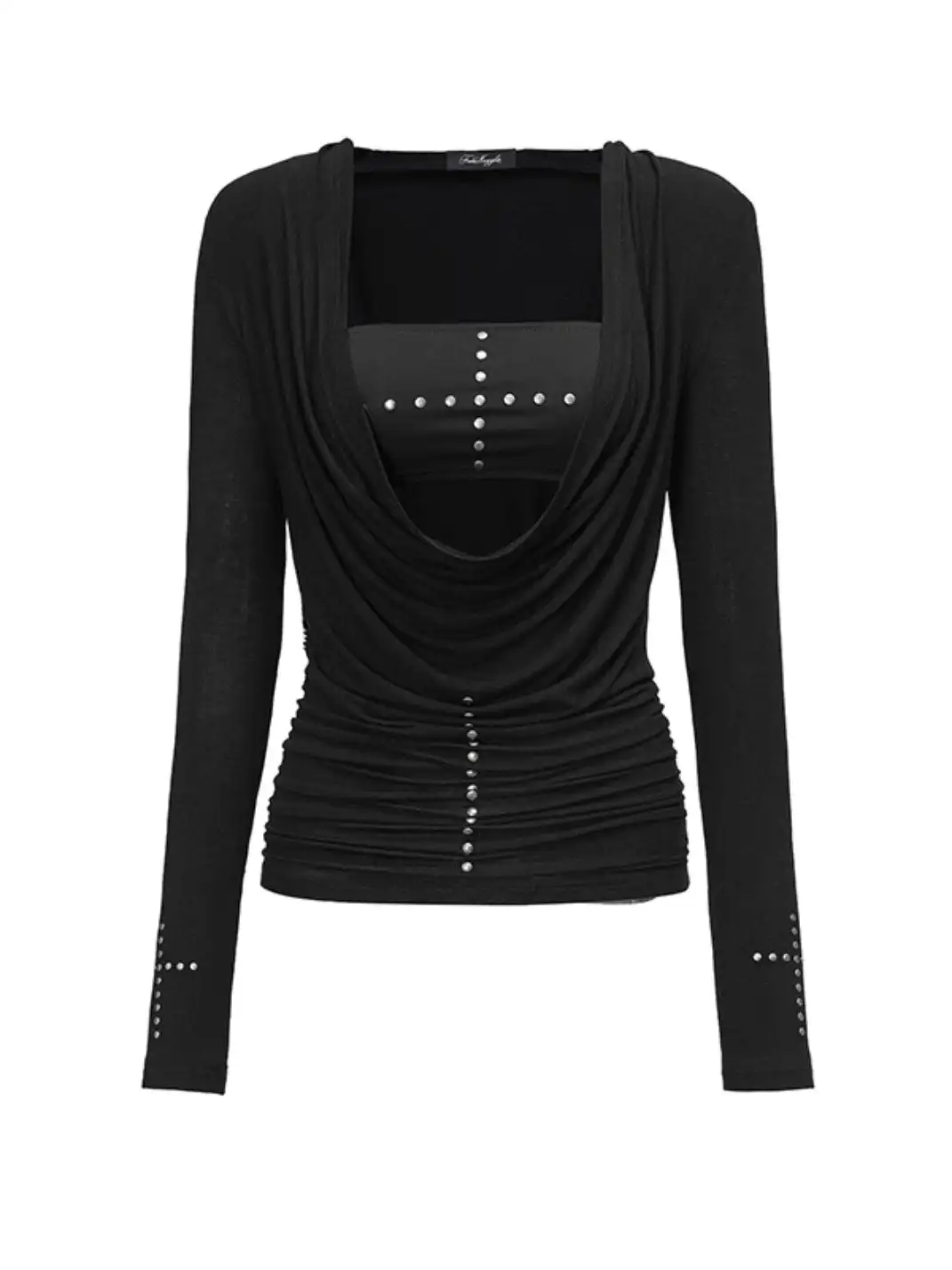 4 Muggle | Cross Studded Knit Bustier Set