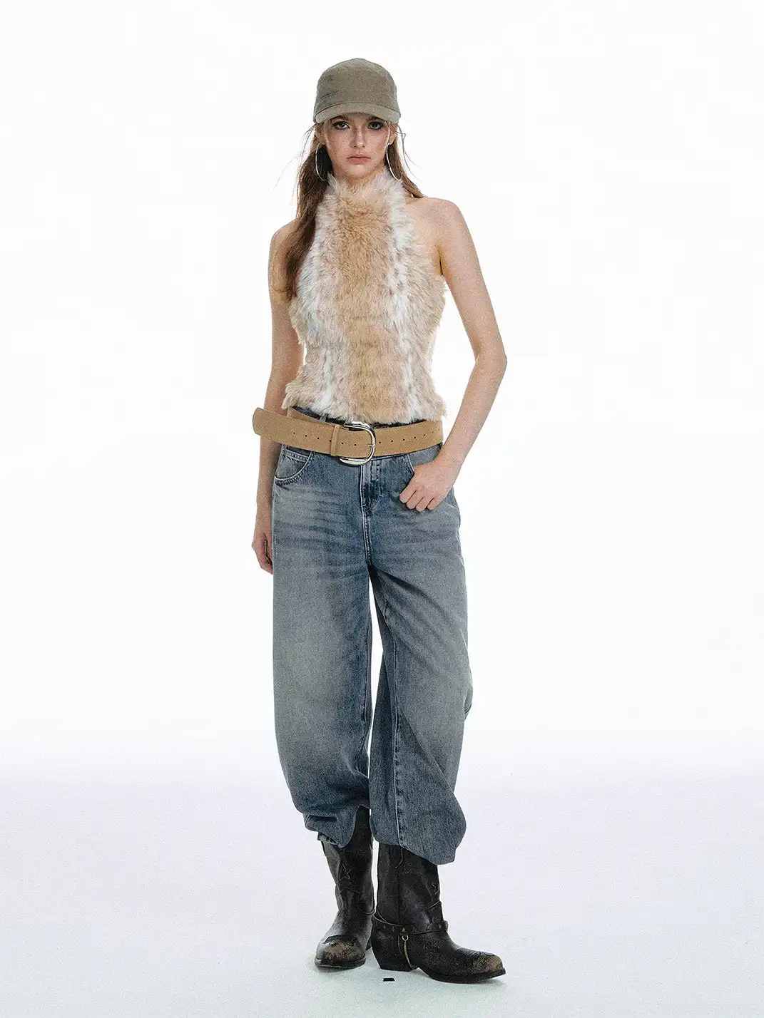 STRIKE A POSE | Leopard Faux Fur Halter Top