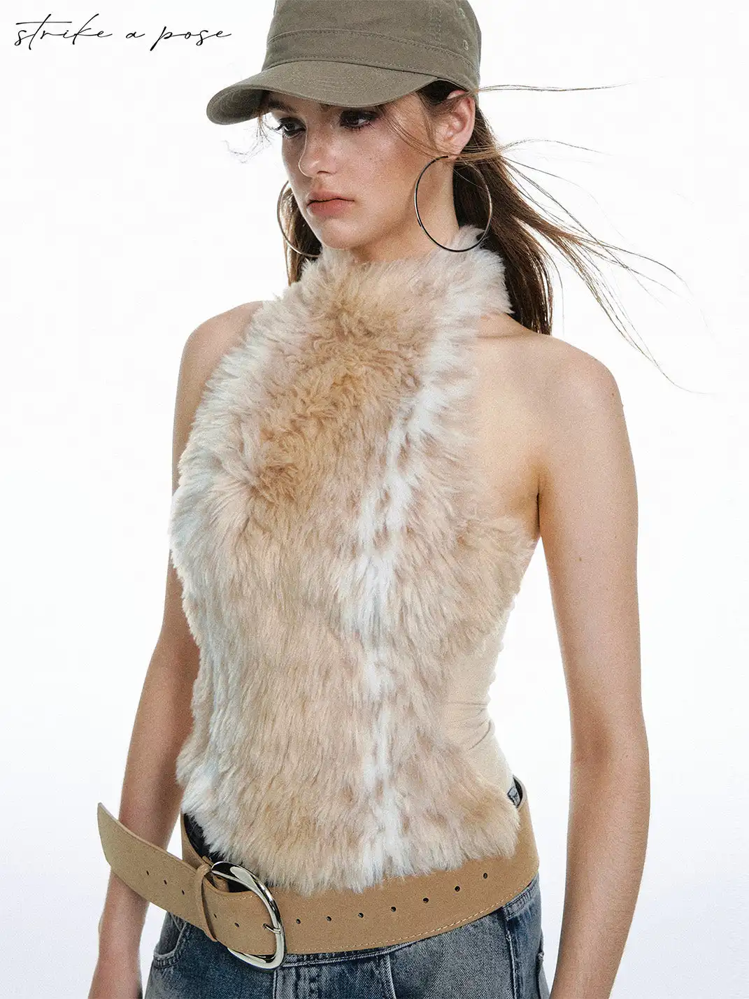 STRIKE A POSE | Leopard Faux Fur Halter Top