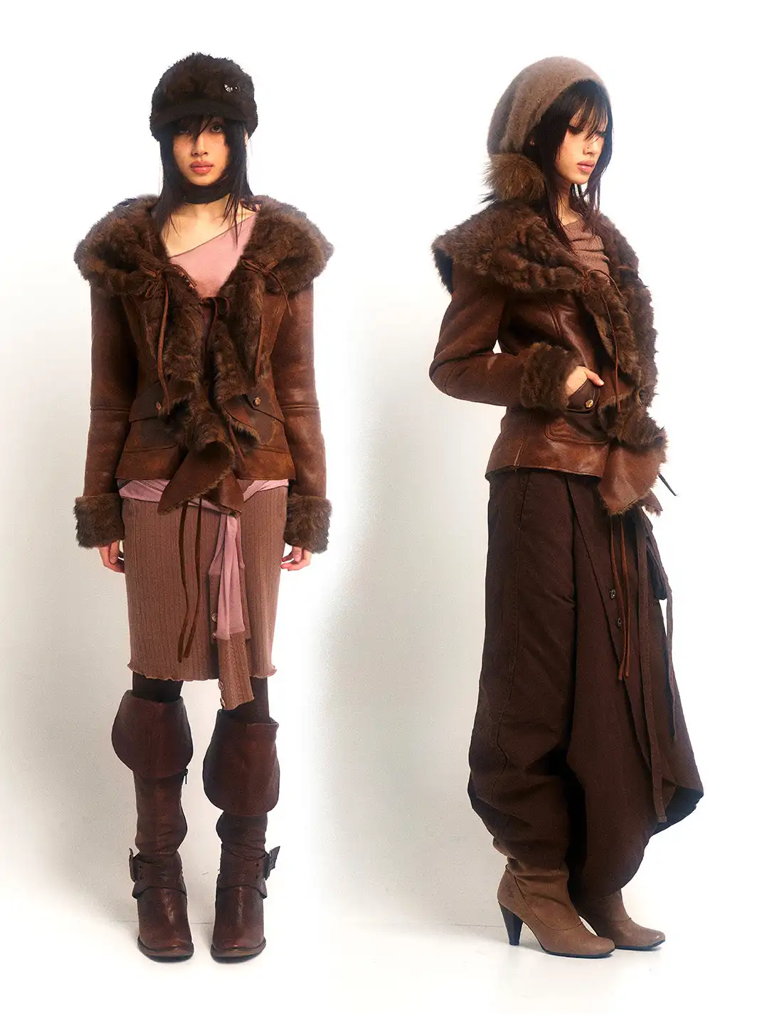 OPEN AESTHETIC丨Retro Faux Fur Ruffle Jacket