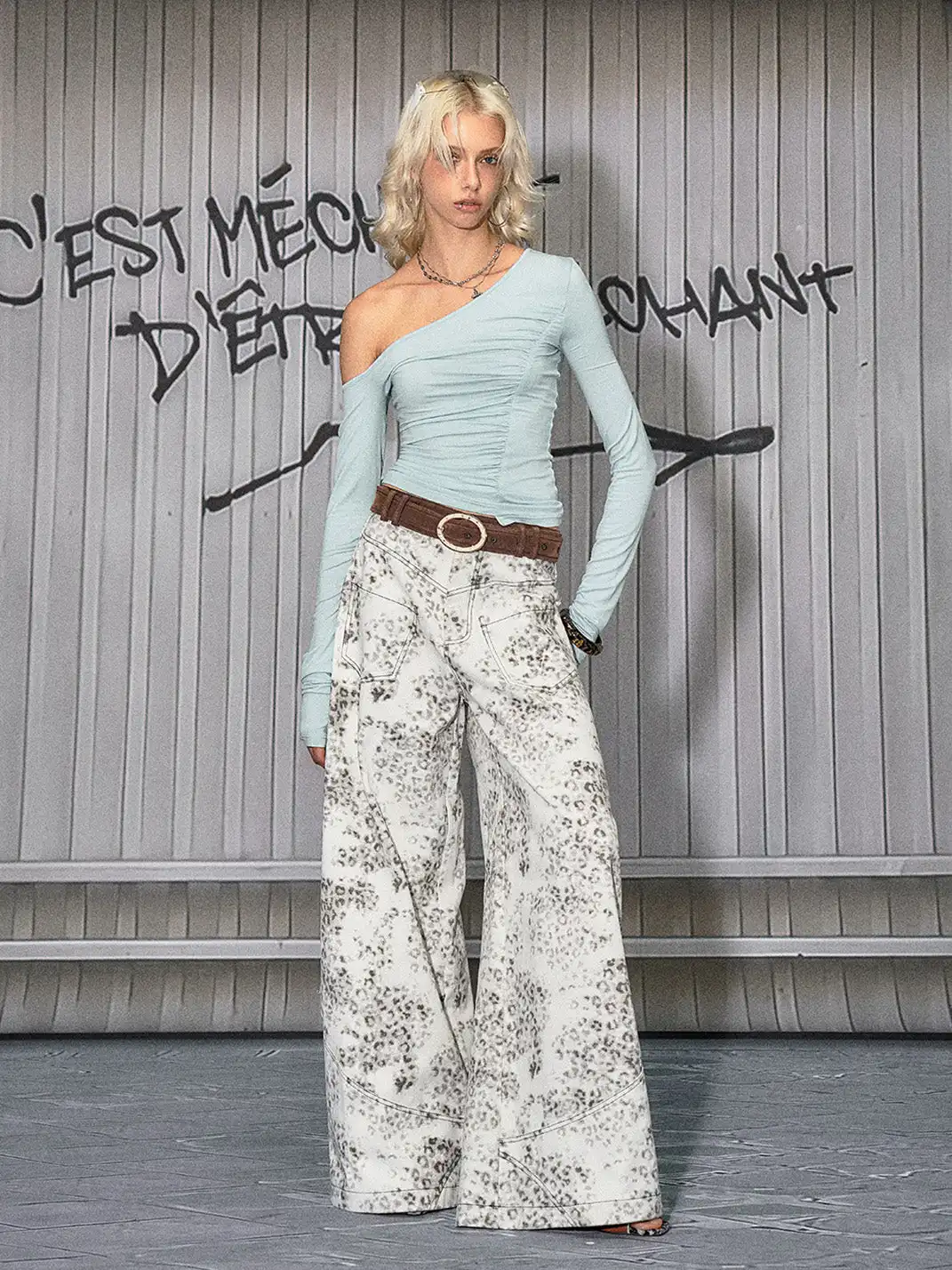 THE NEVERMORE | Leopard Print Wide Leg Jeans
