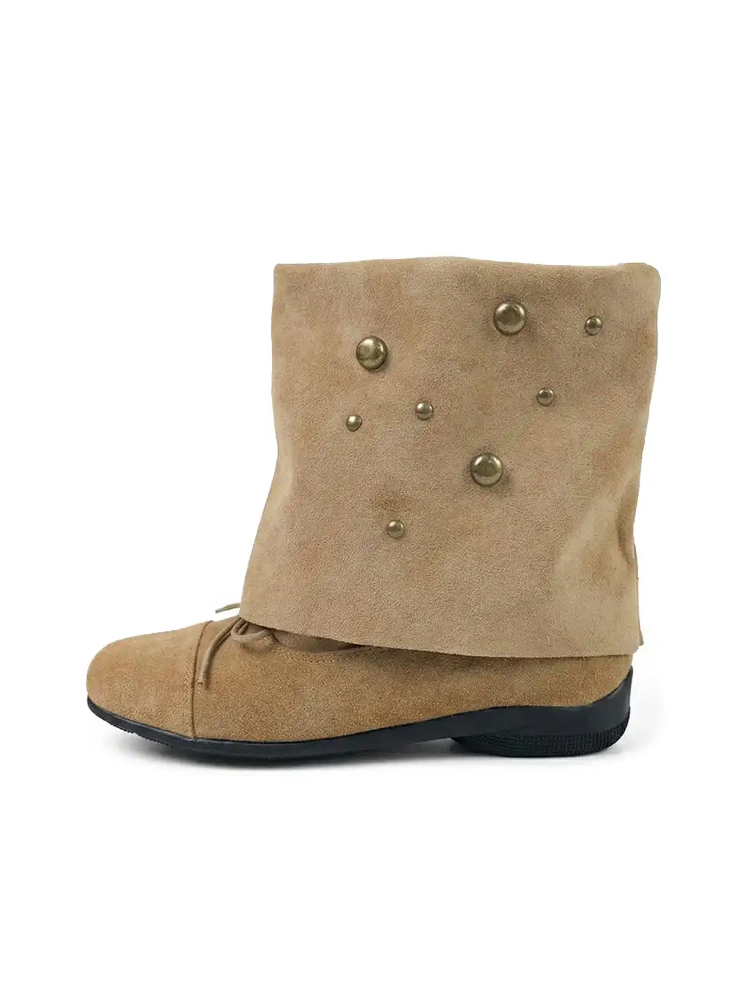 Mooreyu Atelier | Vintage Cow Suede Bow Stacked Boots