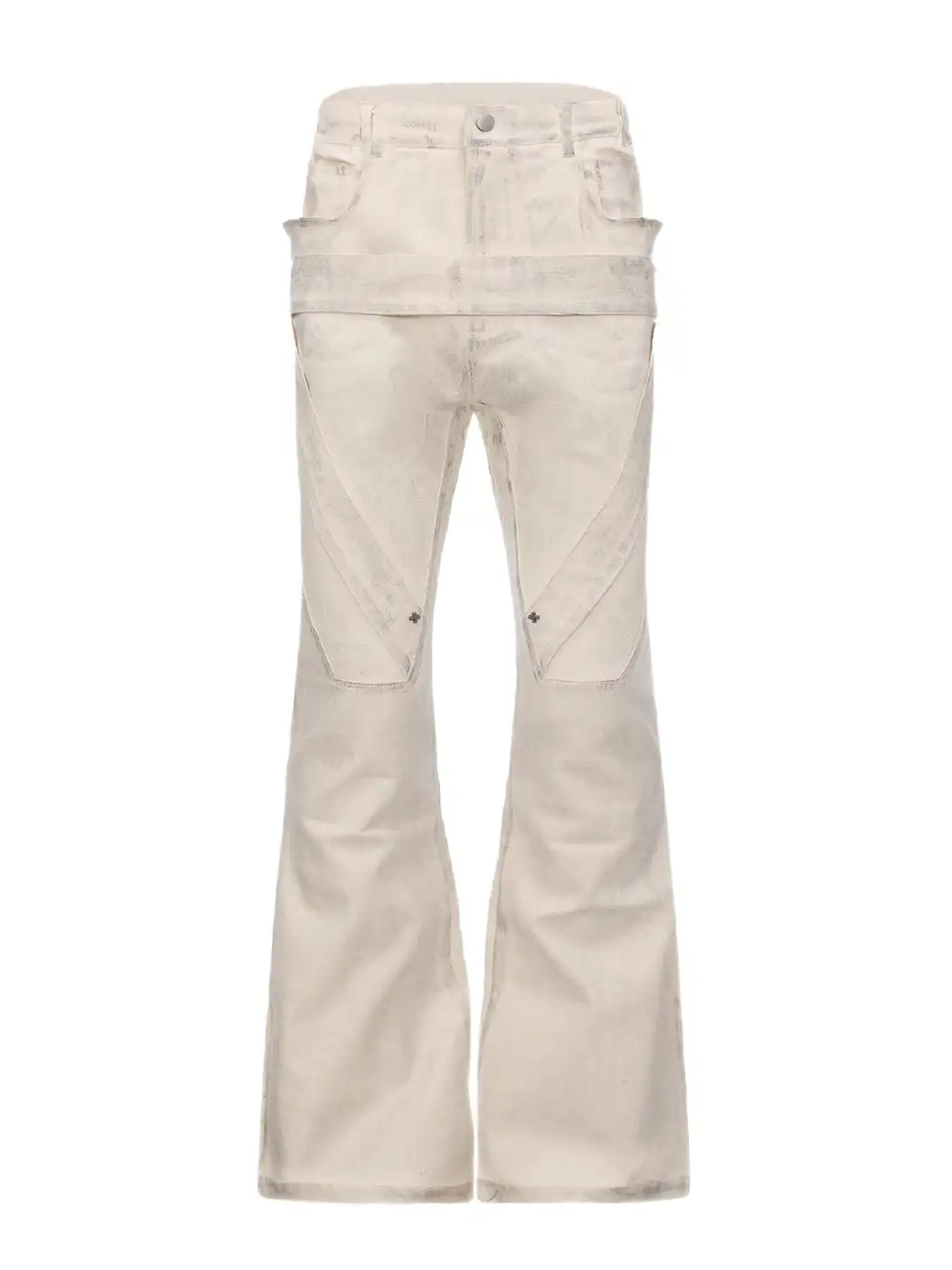 Disark│Vintage Distressed Coated Flared Pants