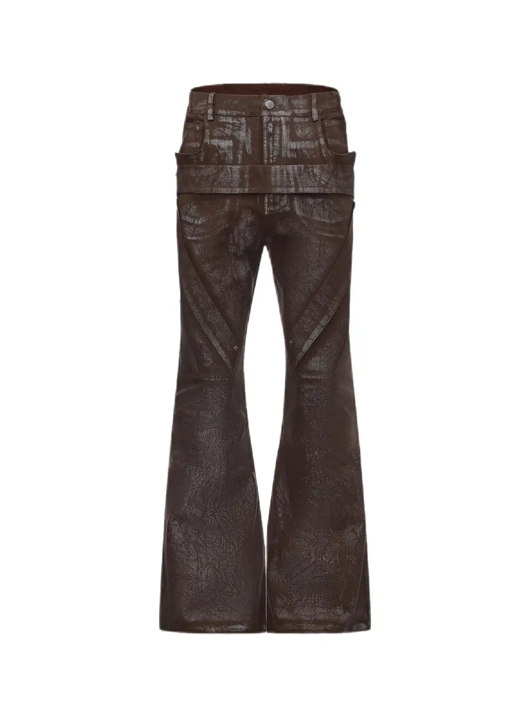 Disark│Vintage Distressed Coated Flared Pants