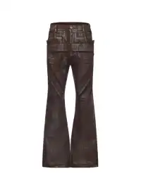 Disark│Vintage Distressed Coated Flared Pants