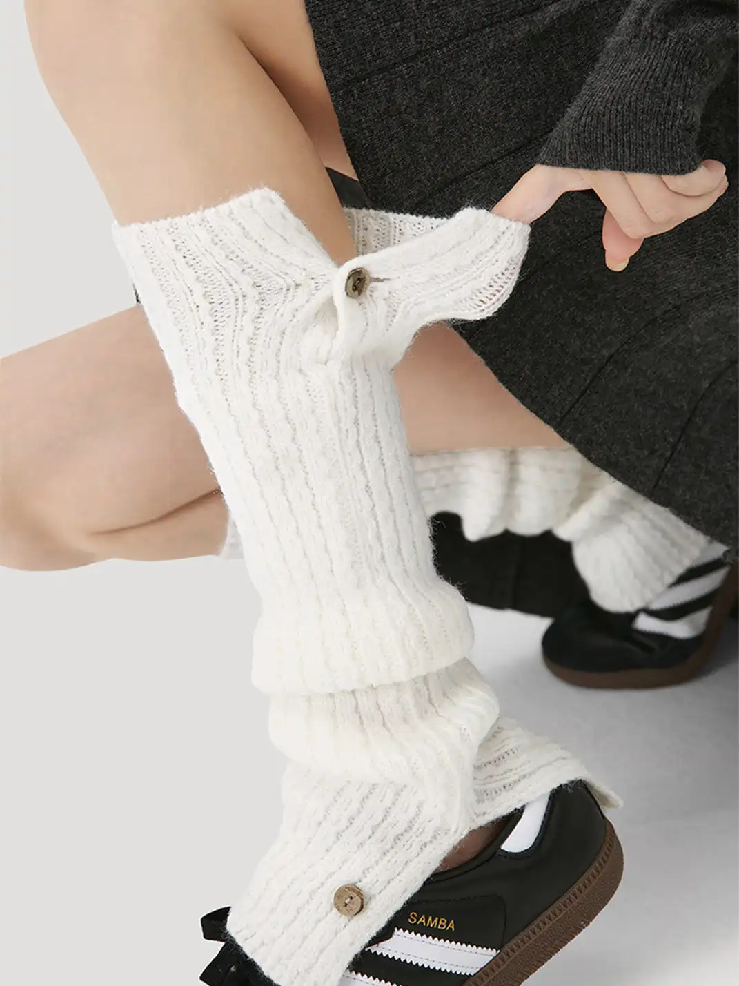 Renaissance丨Button Knit Long Fold-Over Leg Warmers