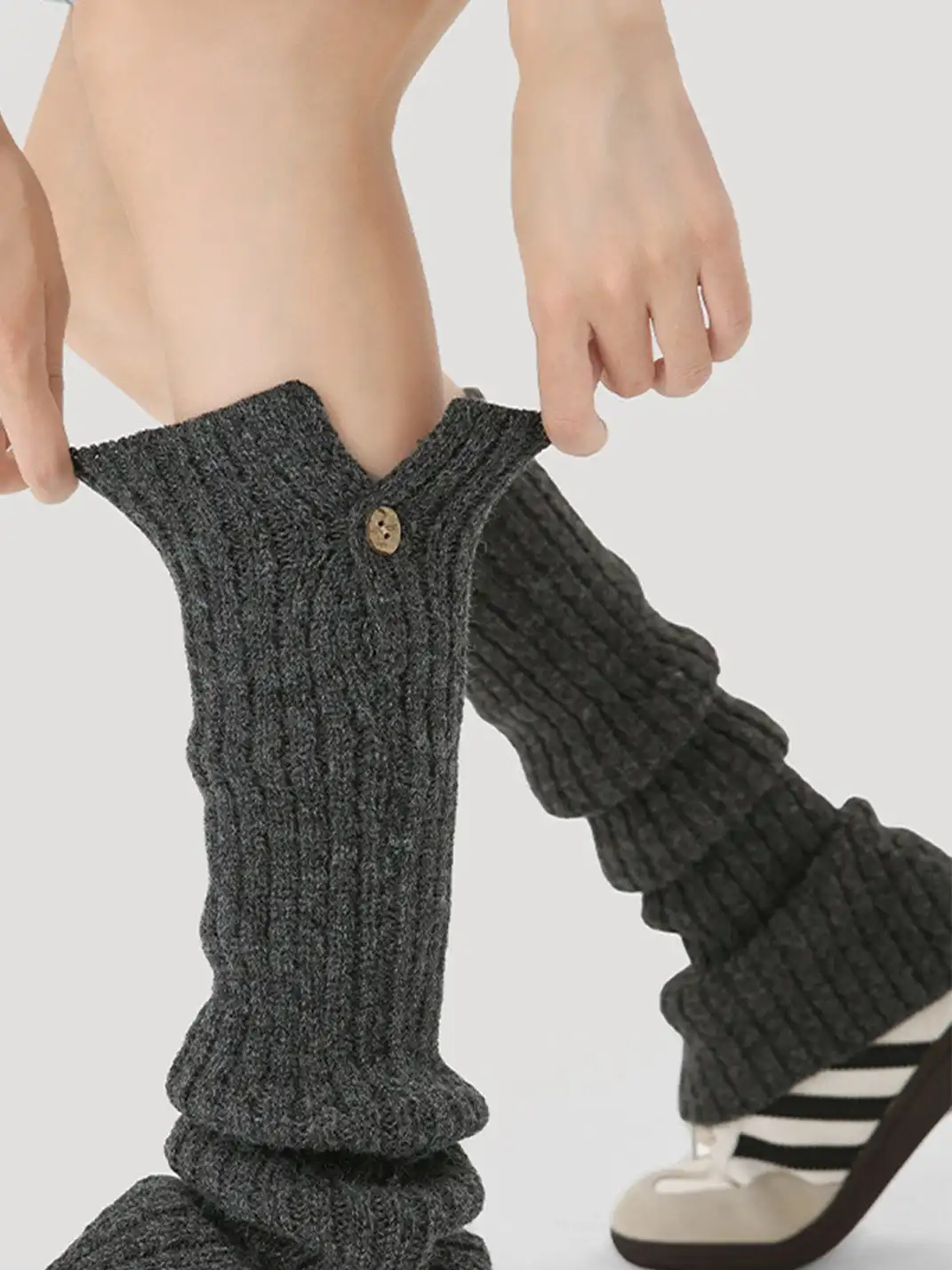 Renaissance丨Button Knit Long Fold-Over Leg Warmers