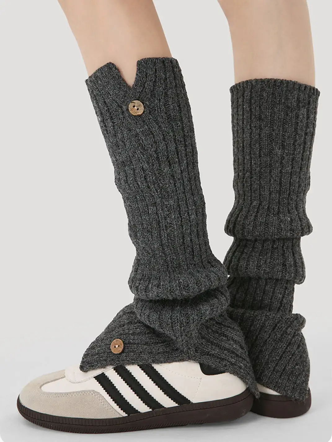 Renaissance丨Button Knit Long Fold-Over Leg Warmers