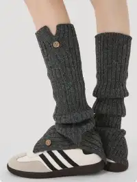 Renaissance丨Button Knit Long Fold-Over Leg Warmers