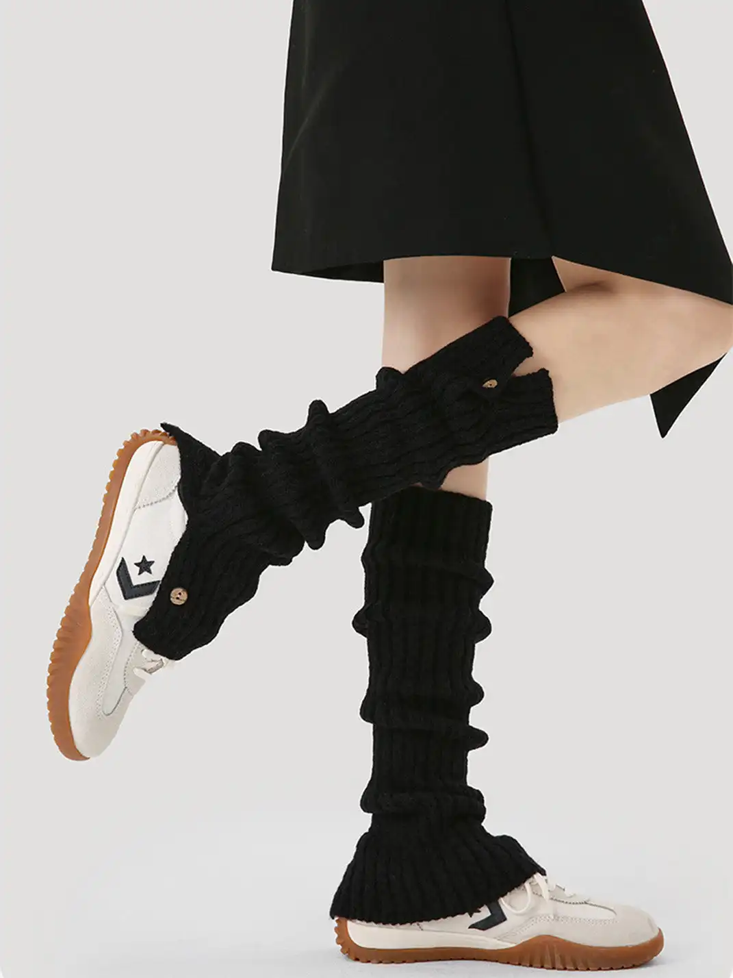 Renaissance丨Button Knit Long Fold-Over Leg Warmers