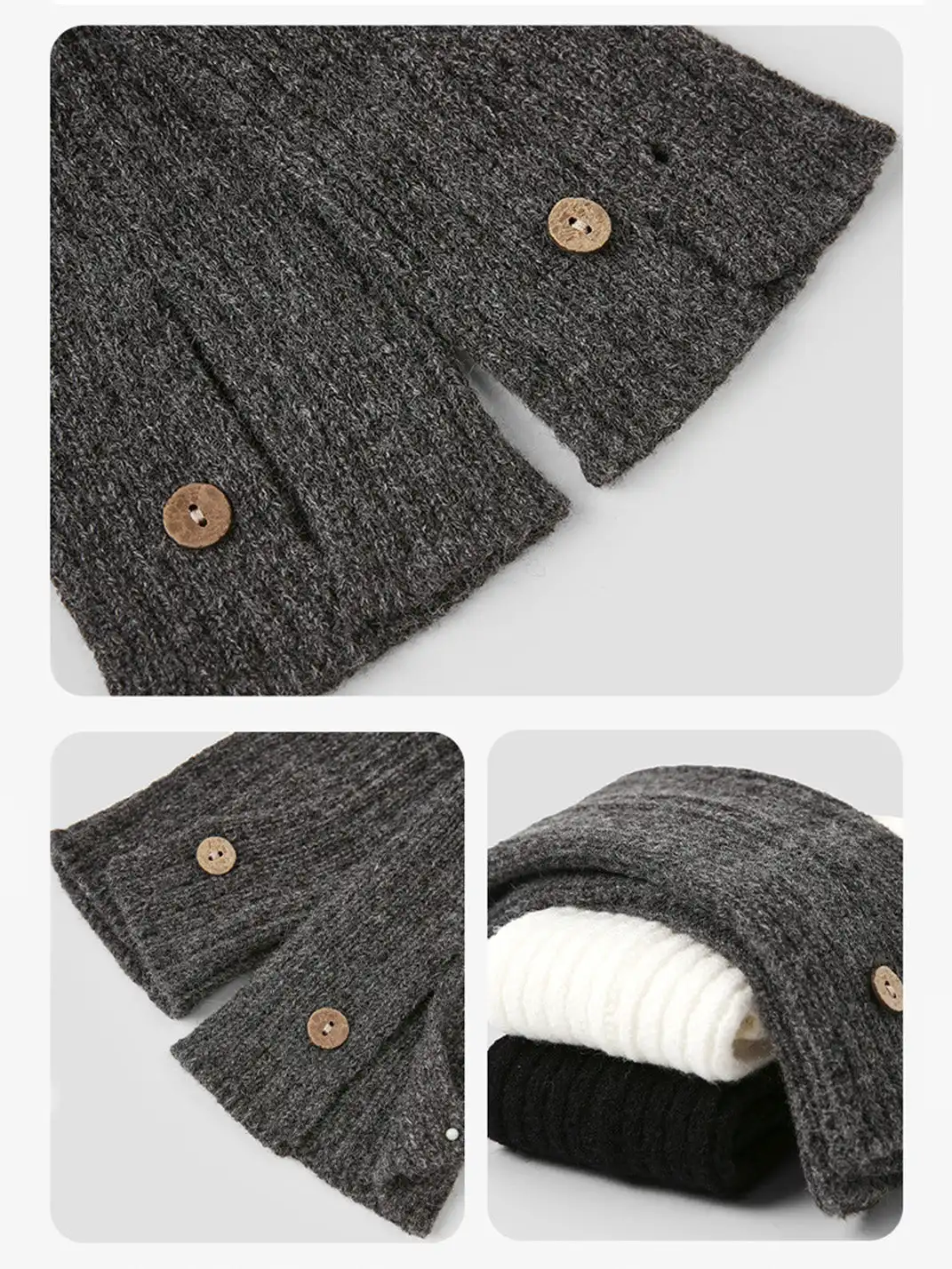 Renaissance丨Button Knit Long Fold-Over Leg Warmers