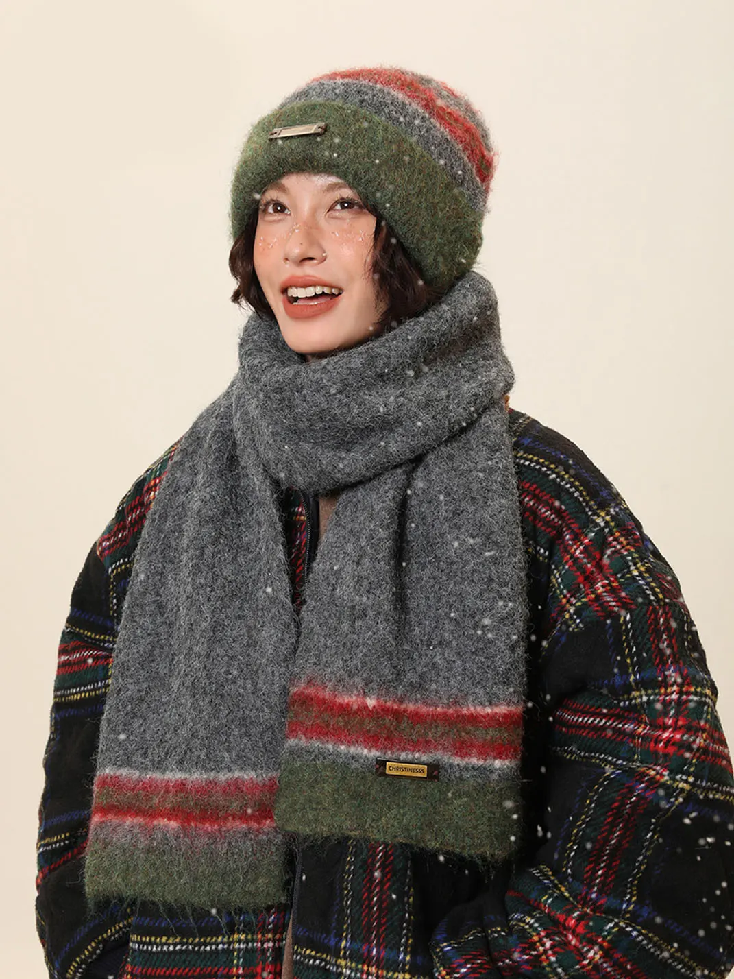 IIING | Christmas Color Block Knit Winter Set