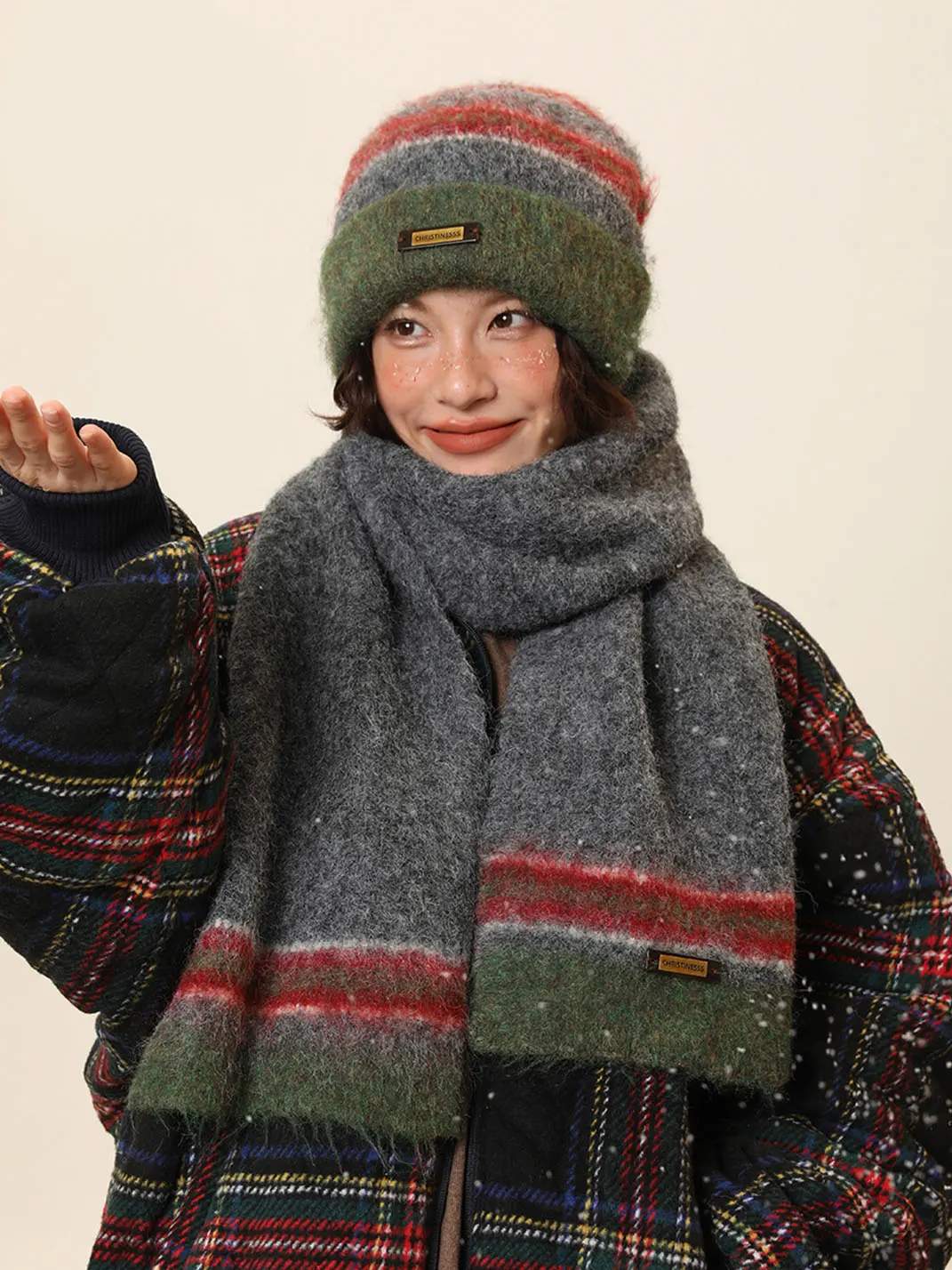 IIING | Christmas Color Block Knit Winter Set