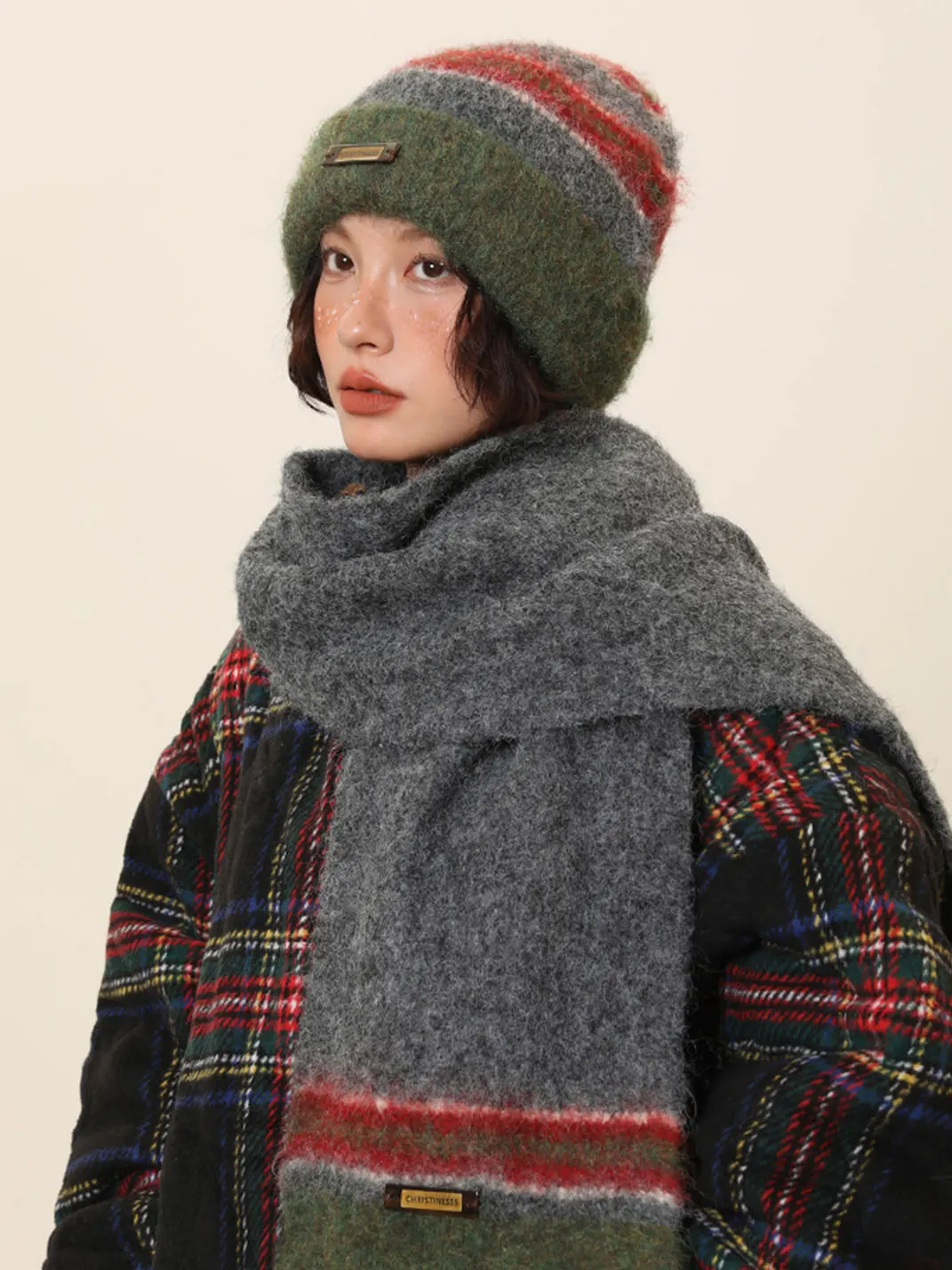 IIING | Christmas Color Block Knit Winter Set