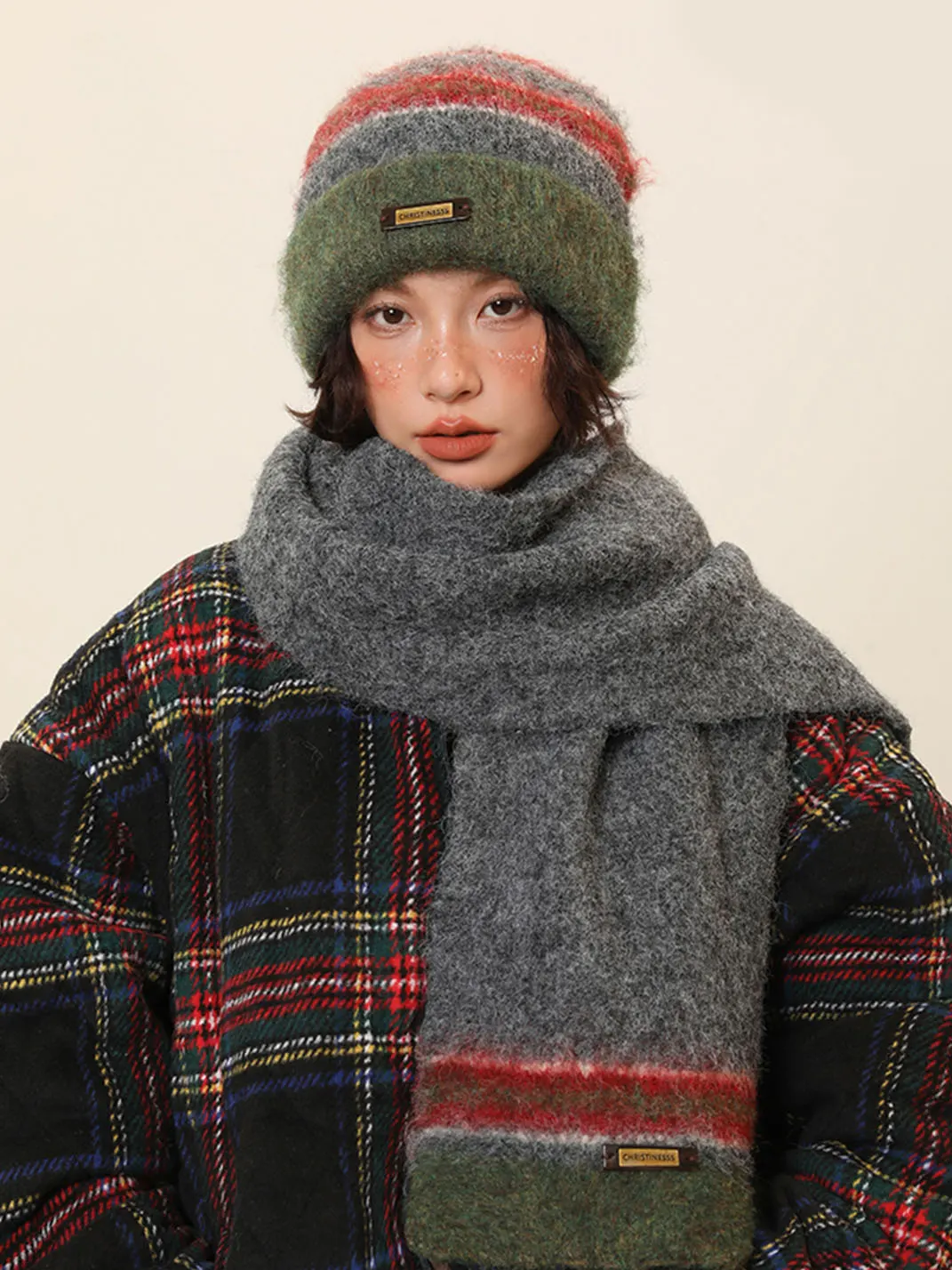 IIING | Christmas Color Block Knit Winter Set