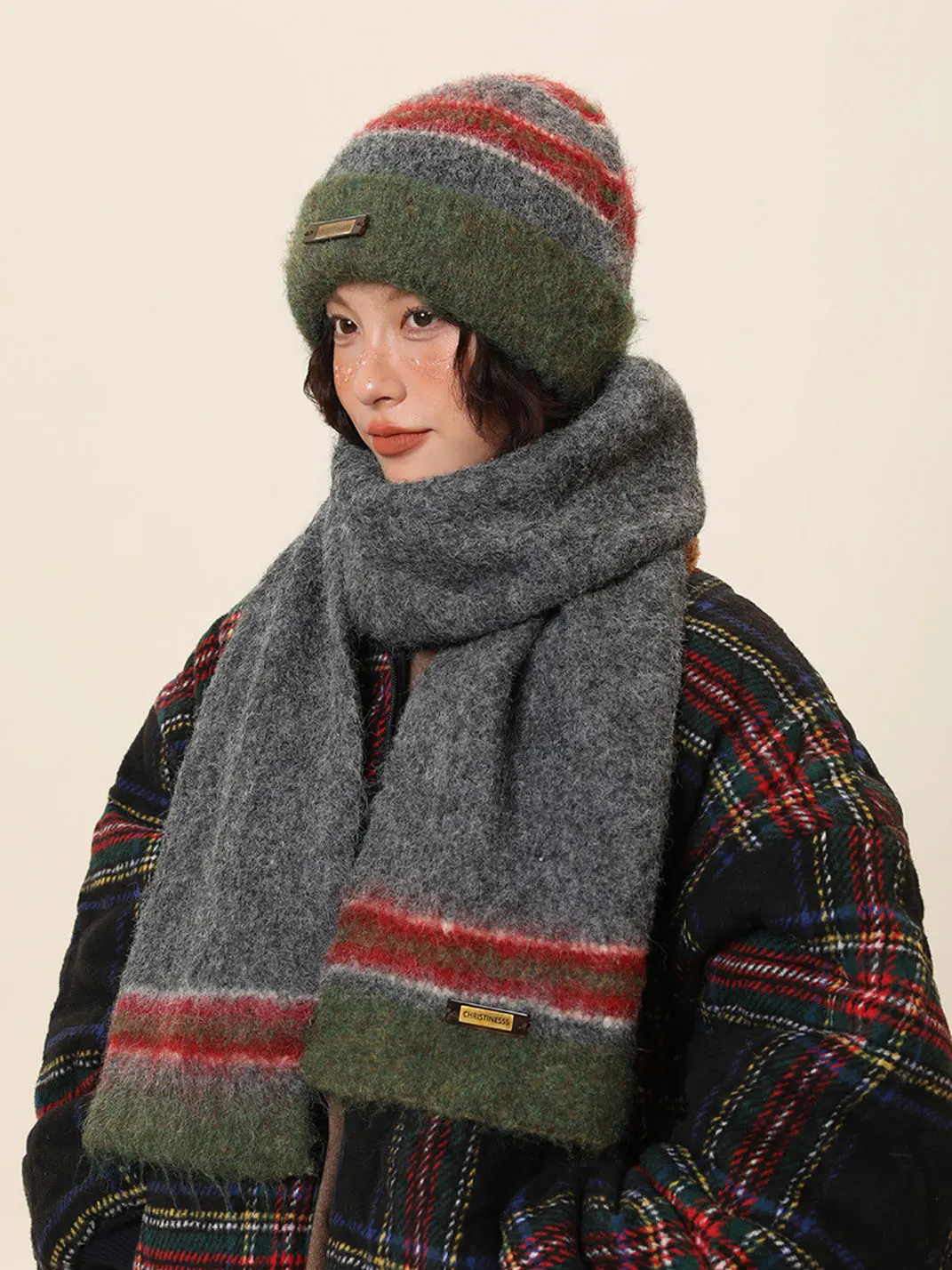 IIING | Christmas Color Block Knit Winter Set