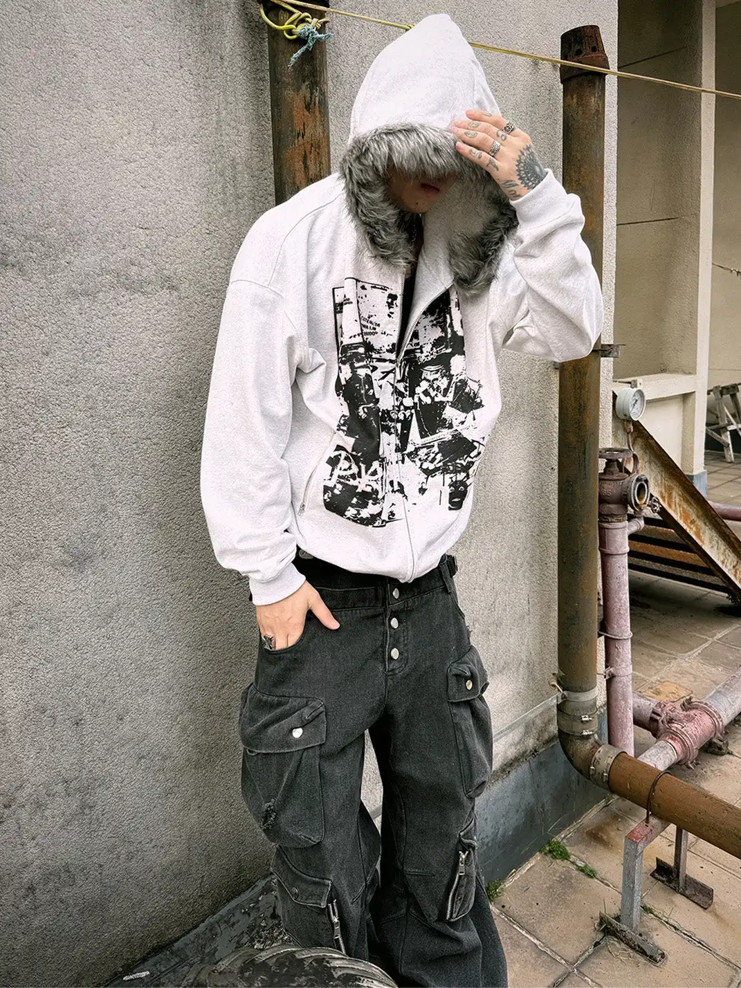 PAIKI | Vintage Rock Band Print Hoodie