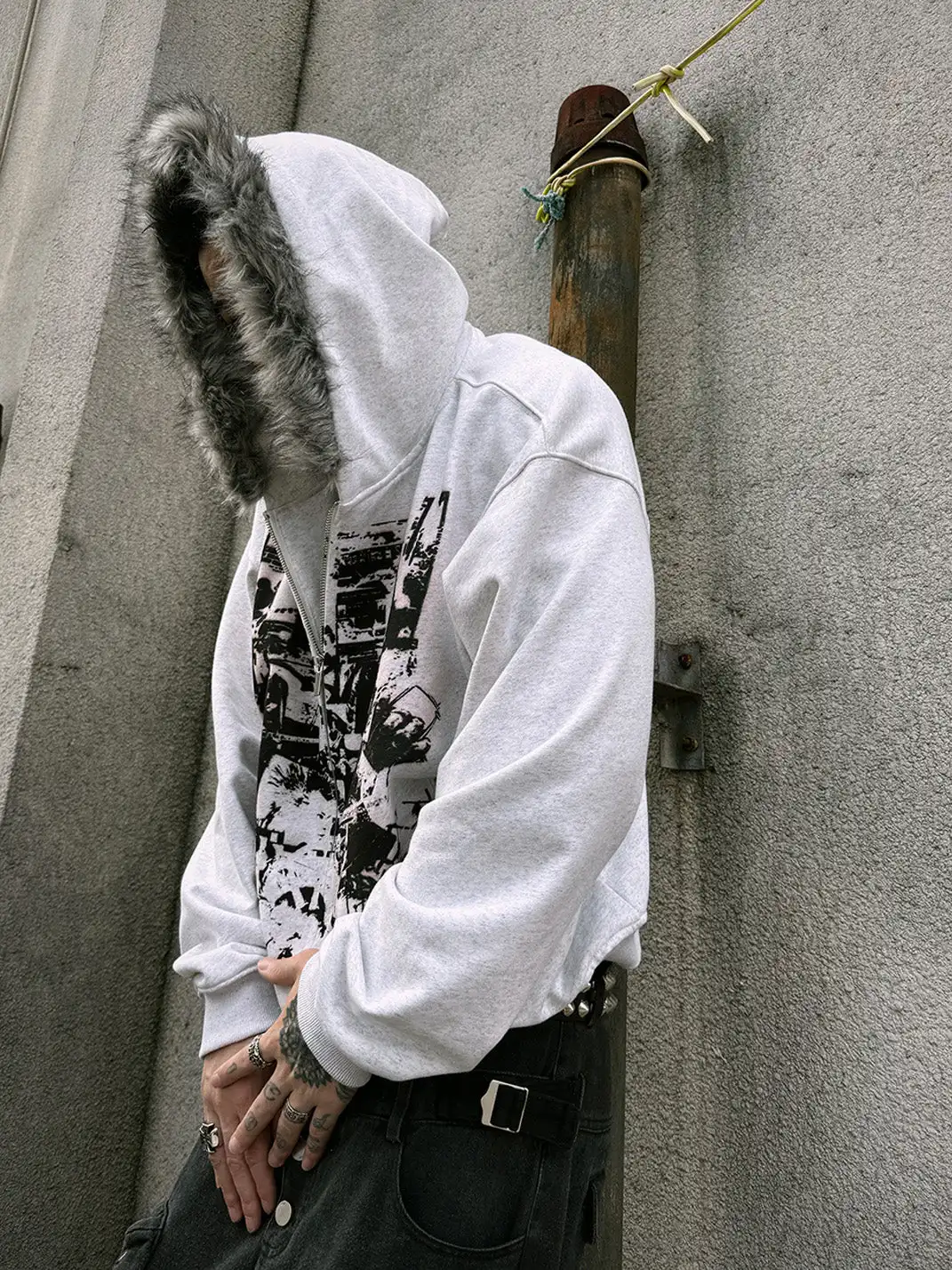 PAIKI | Vintage Rock Band Print Hoodie
