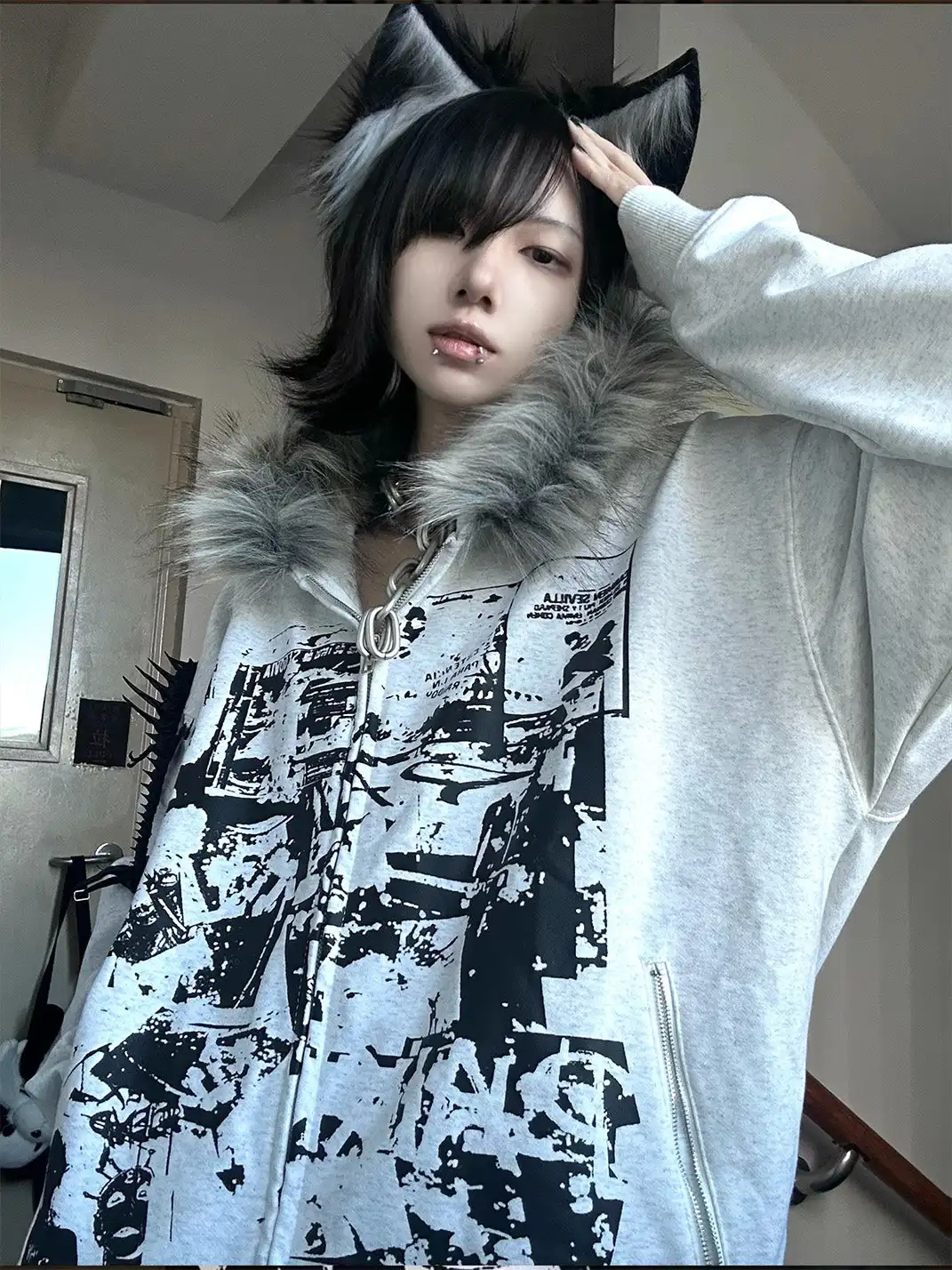 PAIKI | Vintage Rock Band Print Hoodie