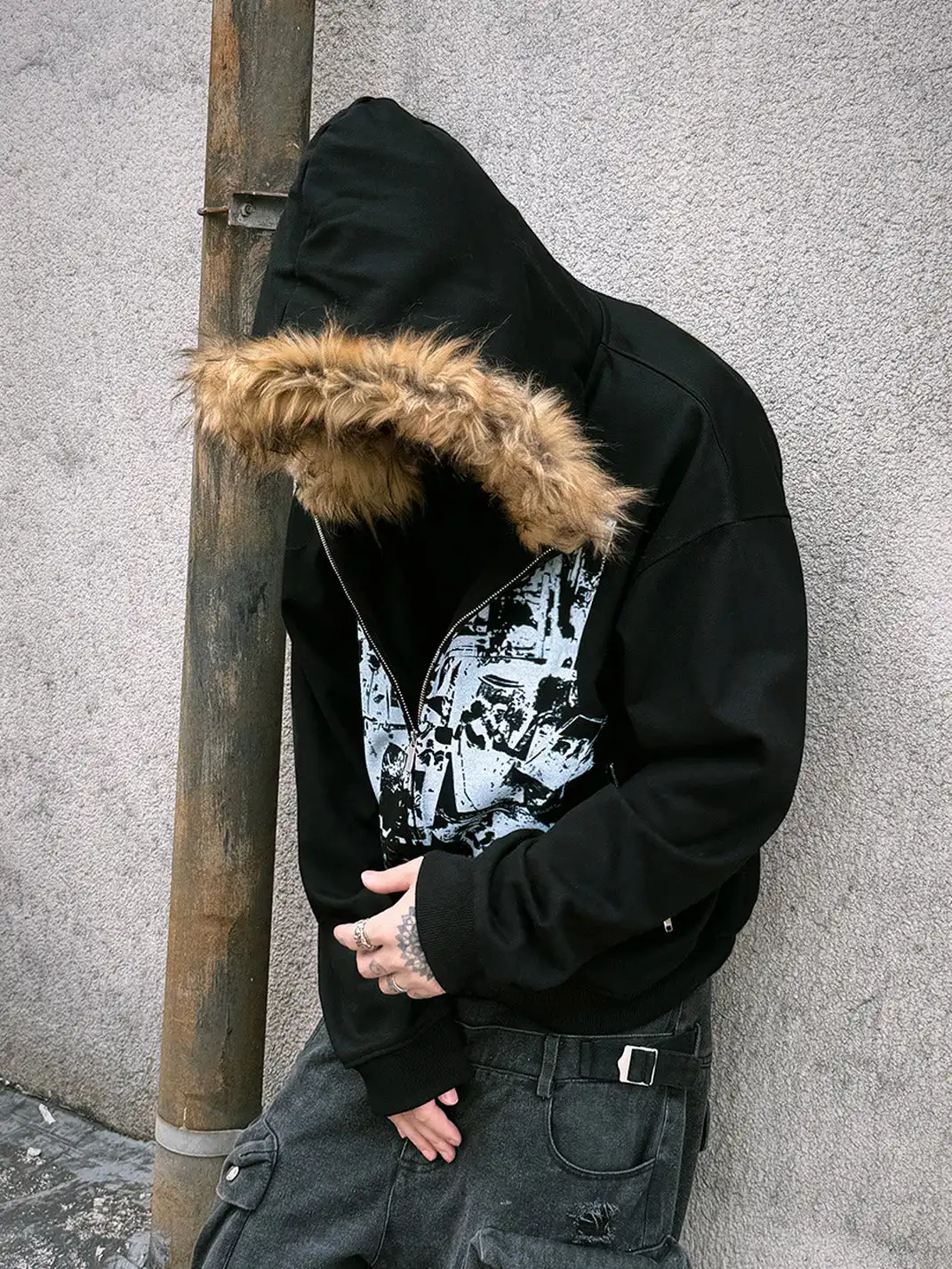 PAIKI | Vintage Rock Band Print Hoodie