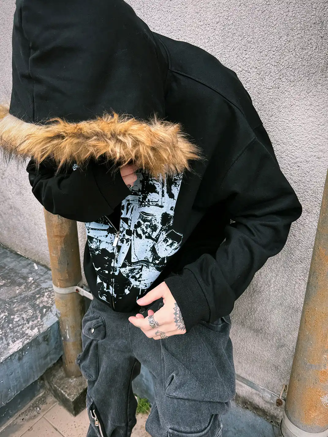 PAIKI | Vintage Rock Band Print Hoodie