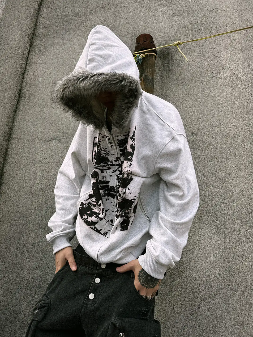 PAIKI | Vintage Rock Band Print Hoodie