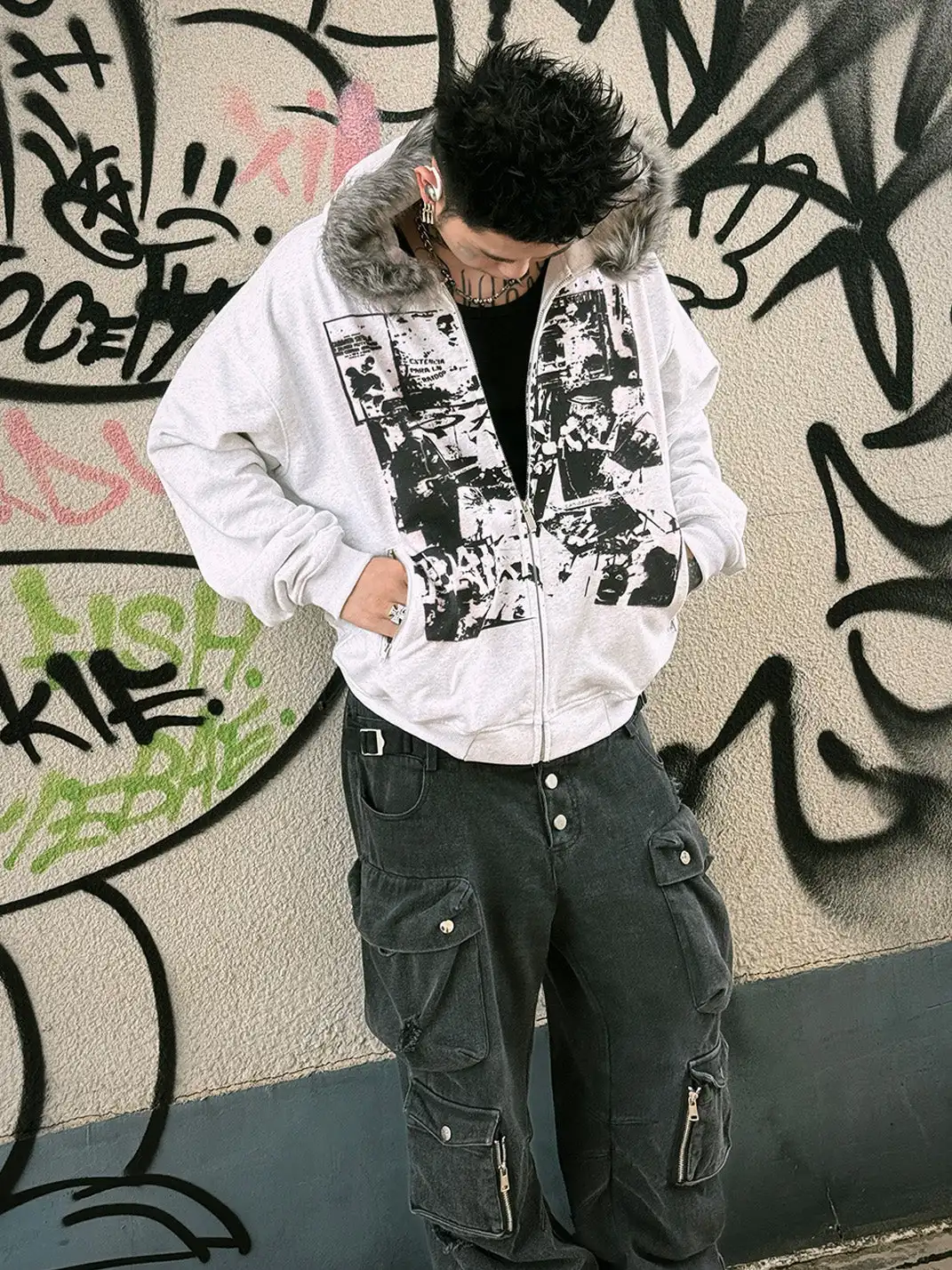 PAIKI | Vintage Rock Band Print Hoodie