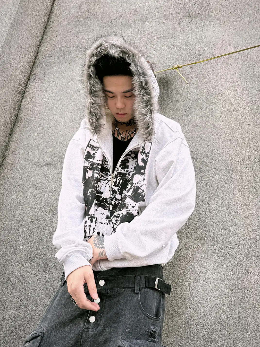PAIKI | Vintage Rock Band Print Hoodie