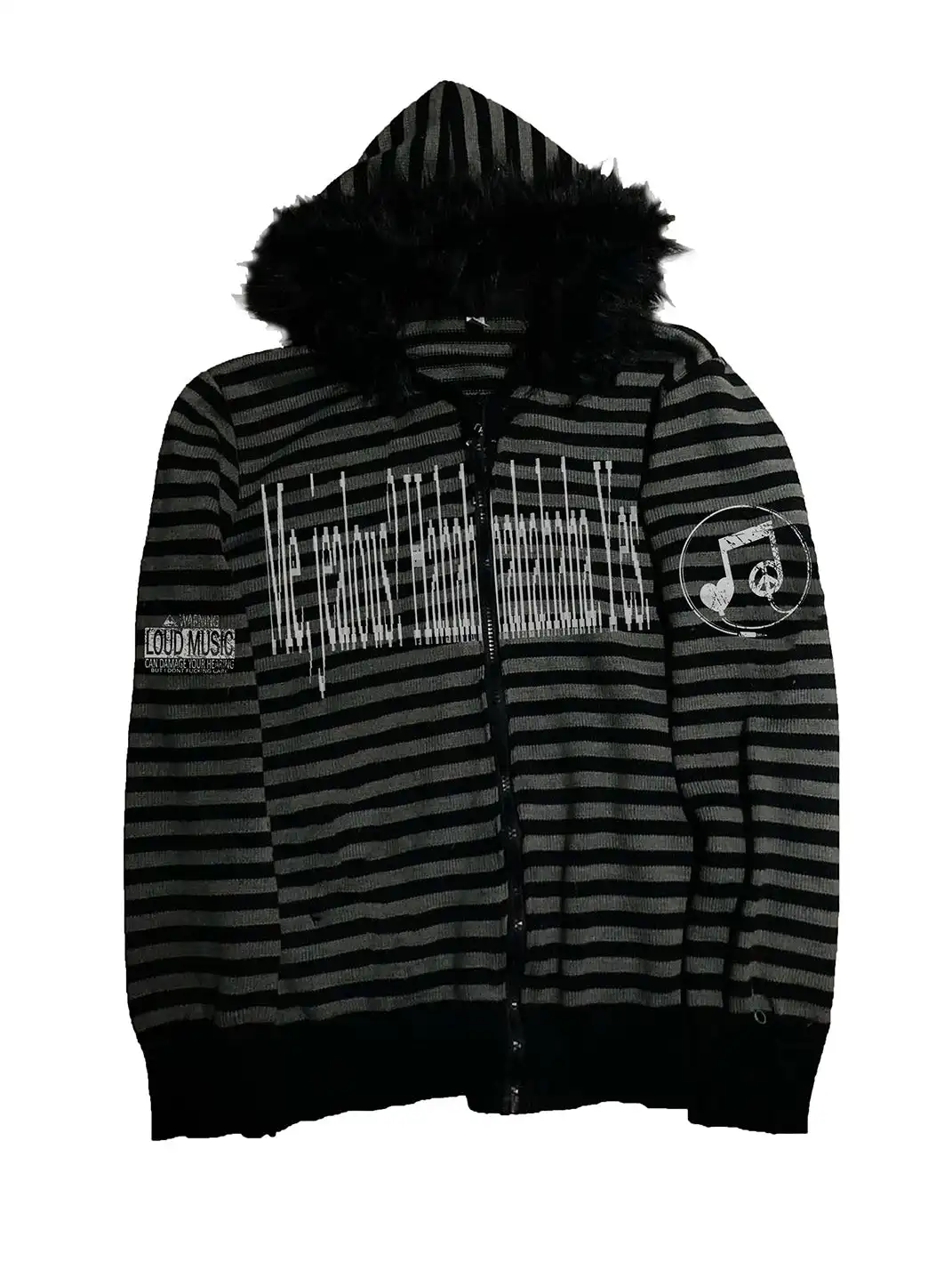 PAIKI | Faux Fur Collar Knit Hoodie