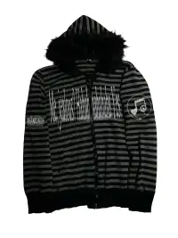 PAIKI | Faux Fur Collar Knit Hoodie