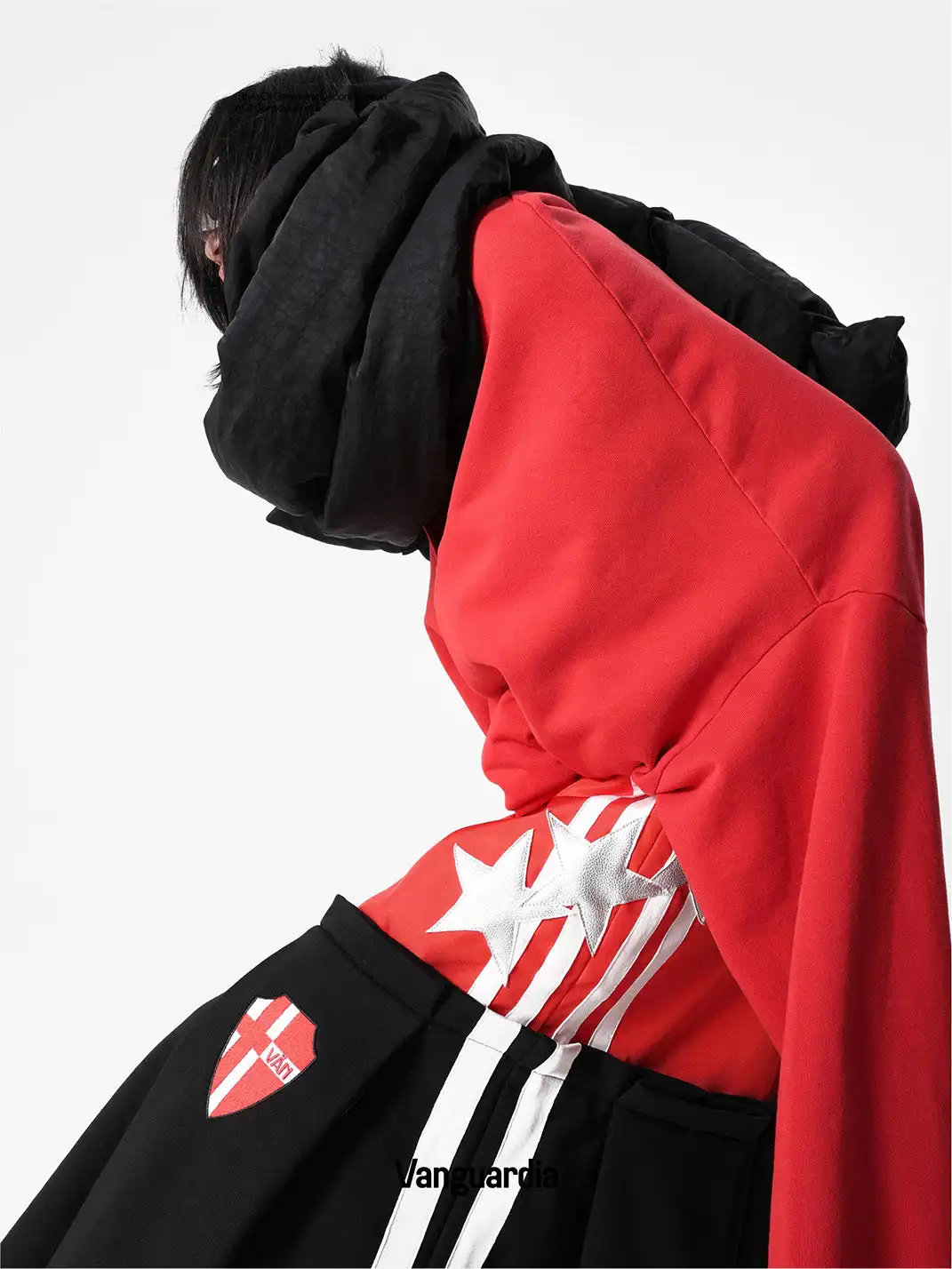 VANGUARDIA | Nylon Knit Sport Embroidery Skirt