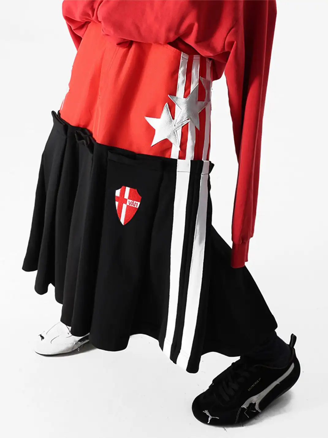 VANGUARDIA | Nylon Knit Sport Embroidery Skirt