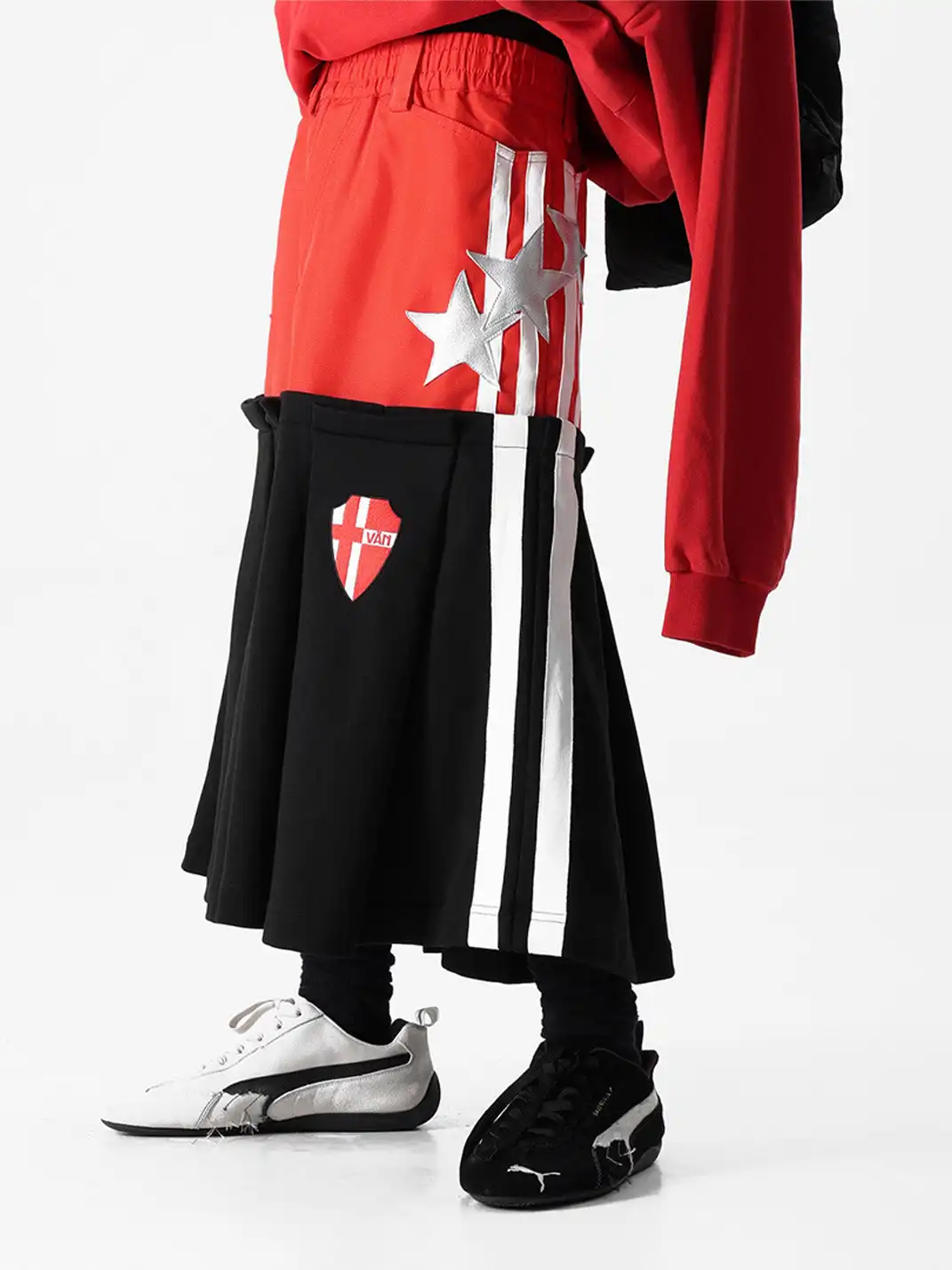 VANGUARDIA | Nylon Knit Sport Embroidery Skirt