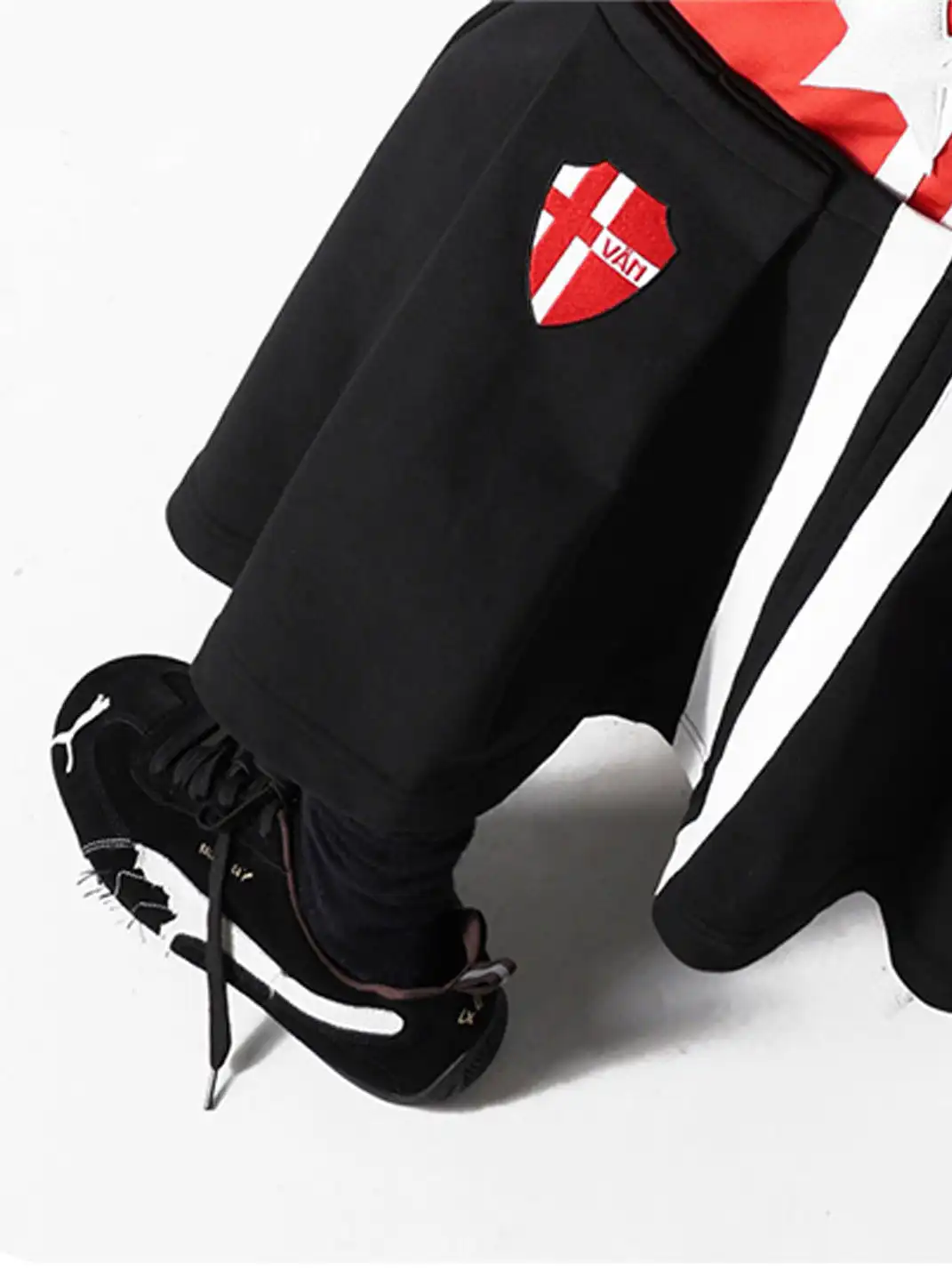 VANGUARDIA | Nylon Knit Sport Embroidery Skirt