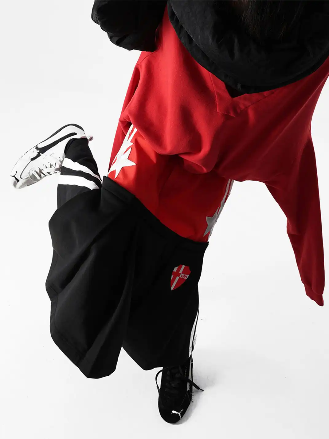 VANGUARDIA | Nylon Knit Sport Embroidery Skirt