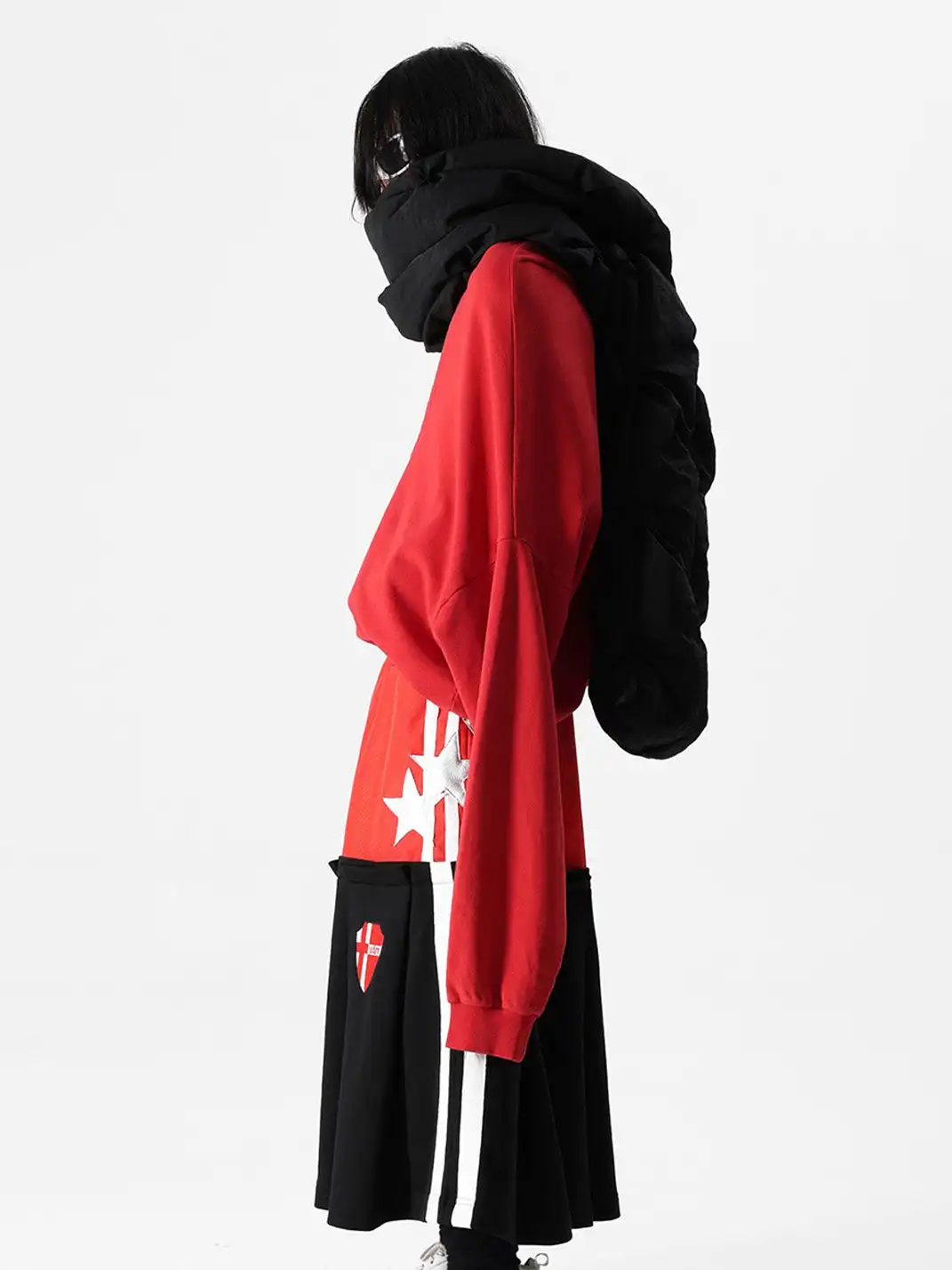 VANGUARDIA | Nylon Knit Sport Embroidery Skirt