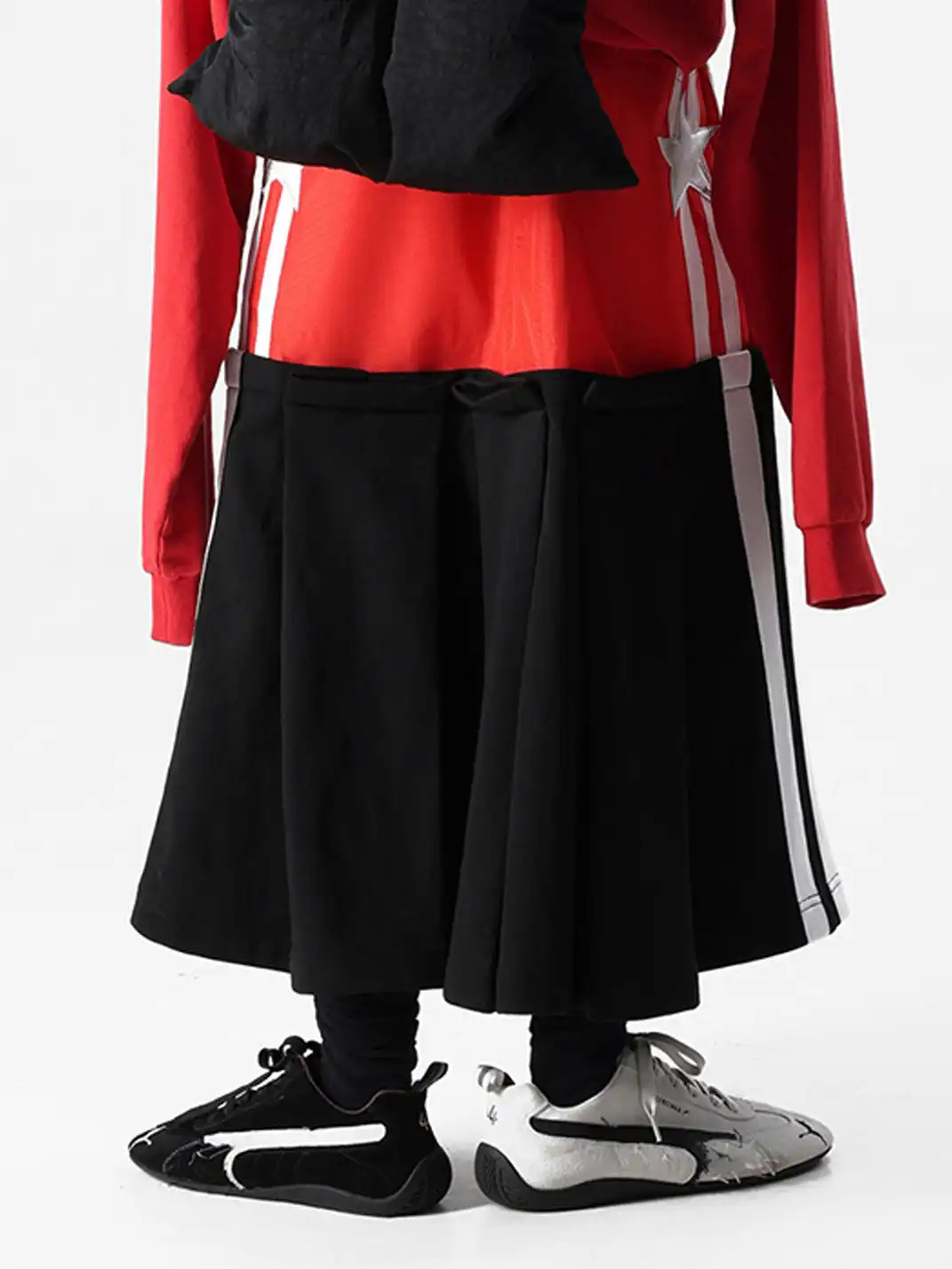 VANGUARDIA | Nylon Knit Sport Embroidery Skirt