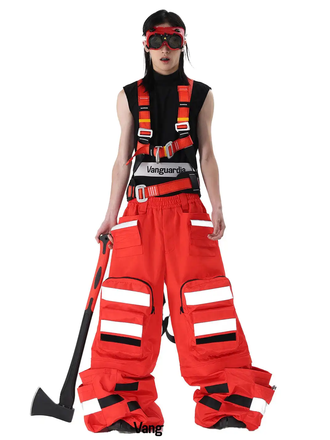 VANGUARDIA |  Nylon Utility Multi-Pocket Loose-Fit Cargo Pants