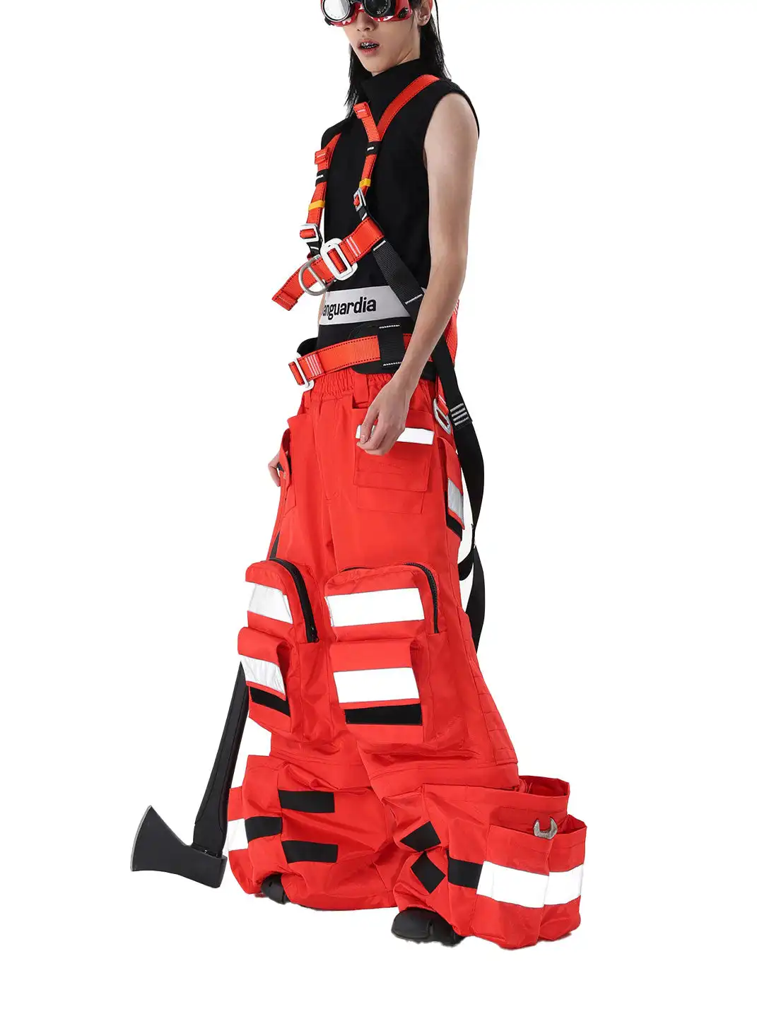 VANGUARDIA |  Nylon Utility Multi-Pocket Loose-Fit Cargo Pants