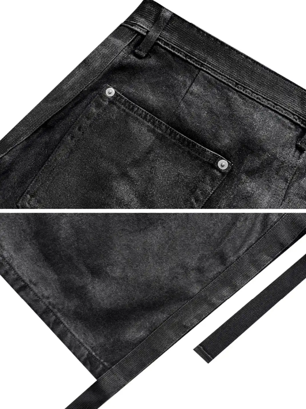 GOJOYJINNI | Waxed Finish Wide-Leg Flare Jeans