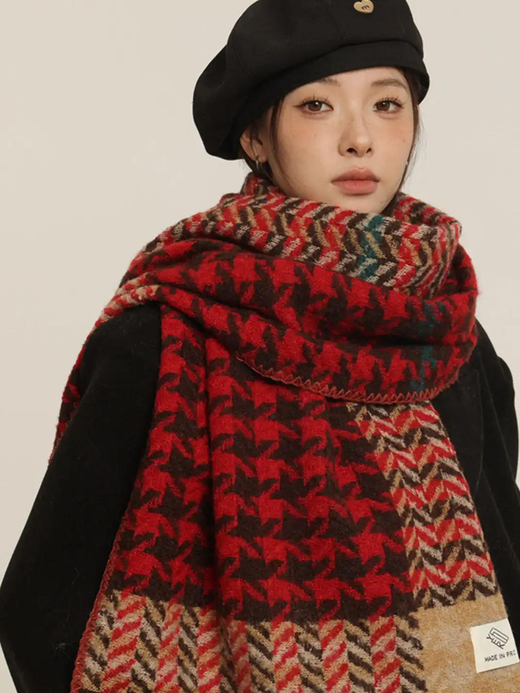 ZE&MA | Cozy Houndstooth Neck Scarf
