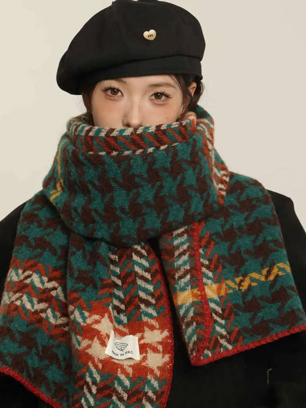 ZE&MA | Cozy Houndstooth Neck Scarf