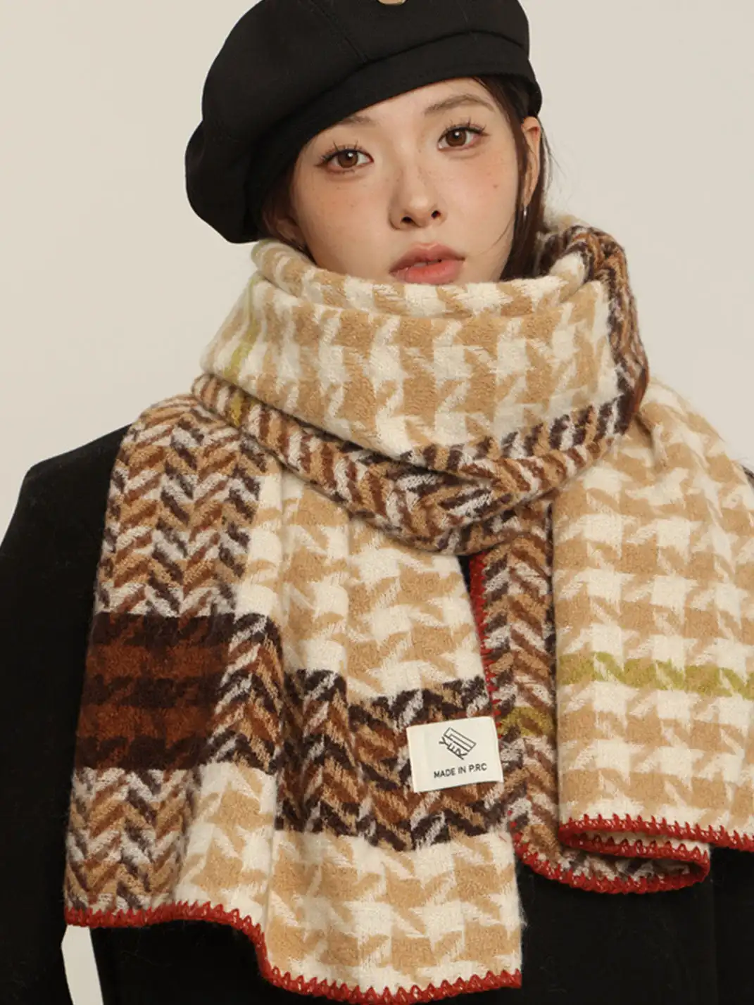 ZE&MA | Cozy Houndstooth Neck Scarf