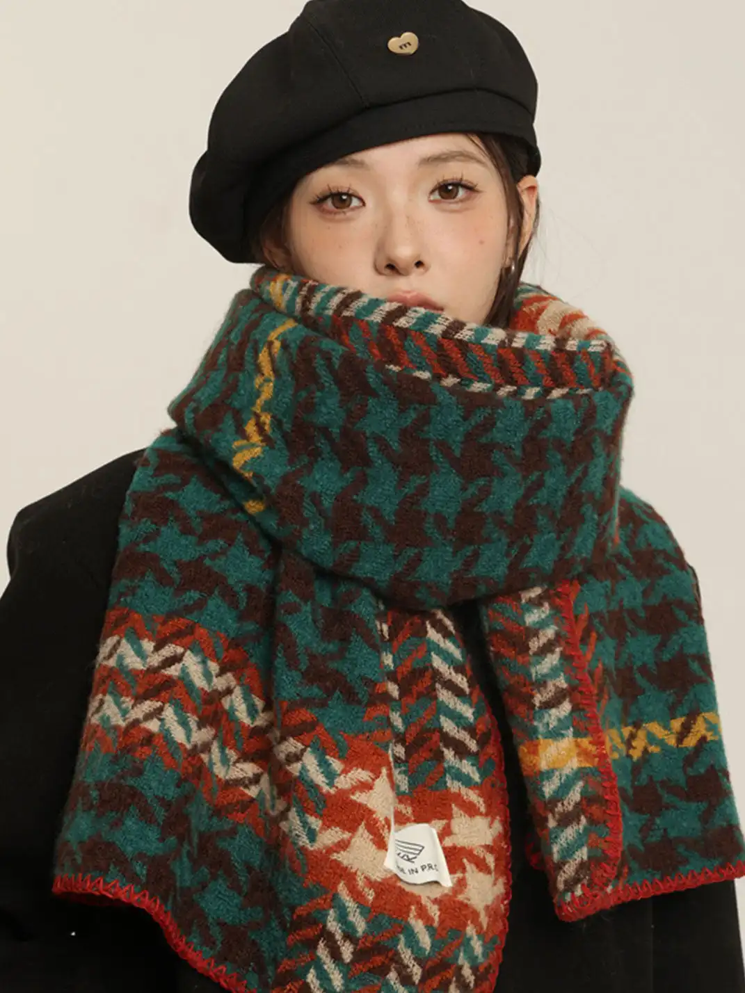 ZE&MA | Cozy Houndstooth Neck Scarf