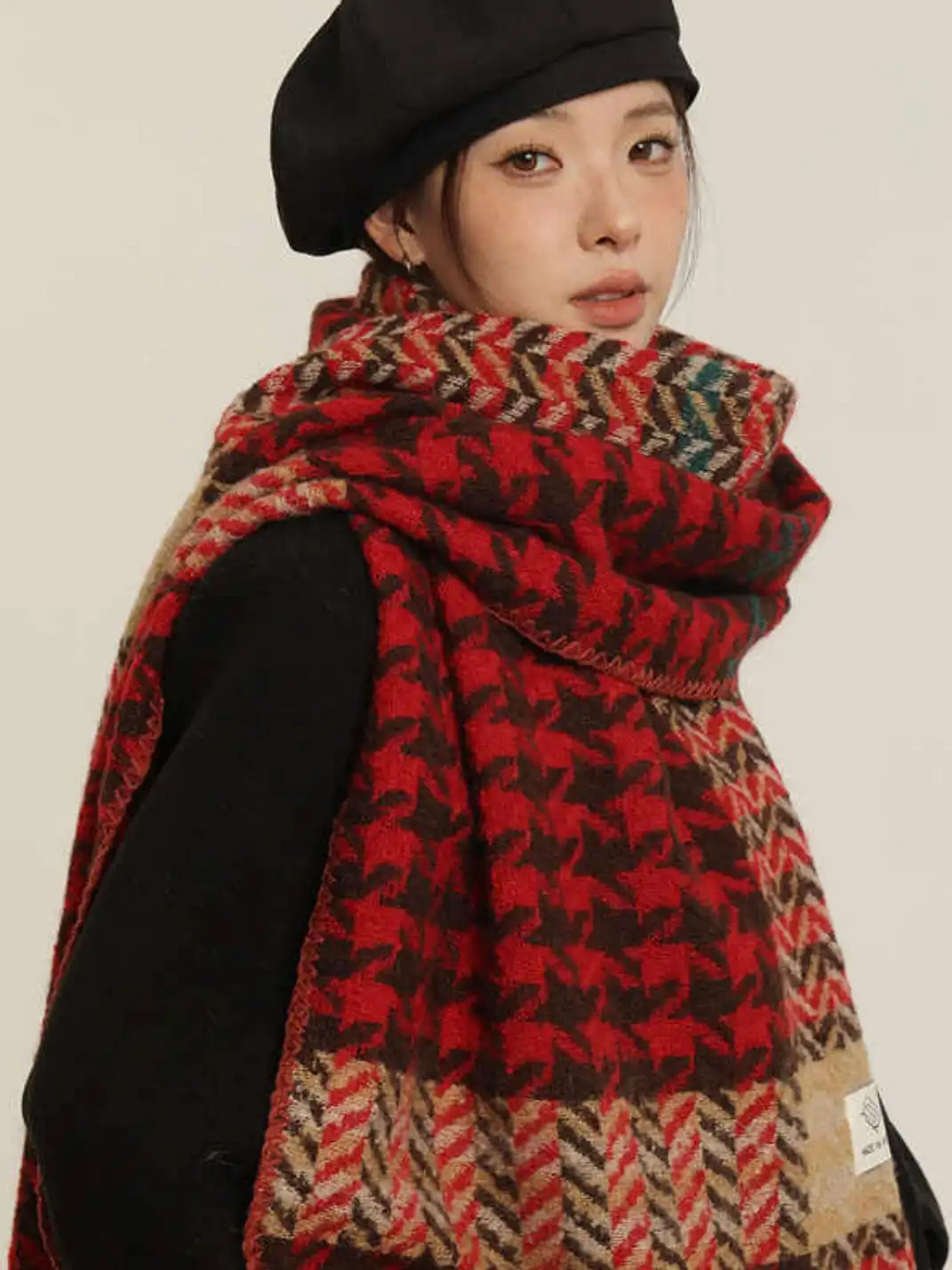 ZE&MA | Cozy Houndstooth Neck Scarf