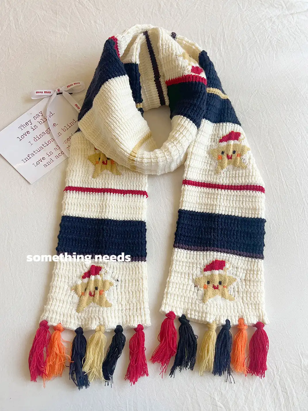 Something Needs | Festive Smiley Snowman Tassel Scarf