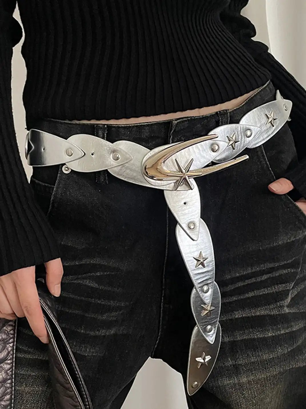 Unclecm |  Fashion Star Wide Leather Belt